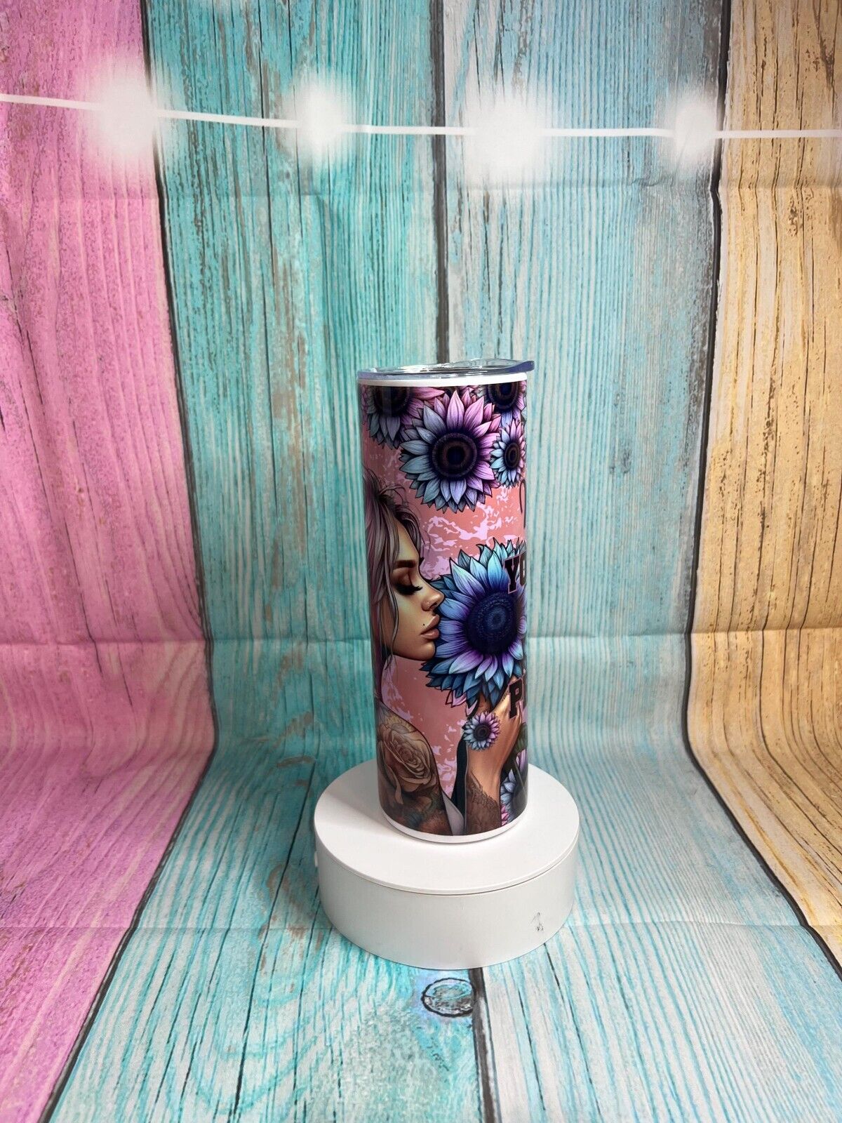Make yourself the priority inspired stainless steel 20oz skinny tumbler & straw