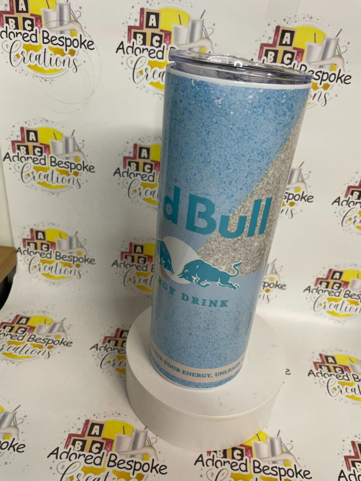 Redbull Blue Glitter 20oz stainless steel Skinny tumblers