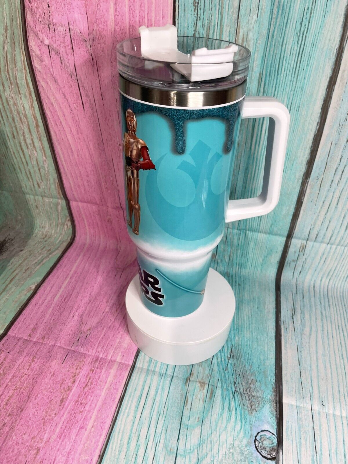 StarWars Design 40oz insulated Tumbler hot & Cold with Lid & Straw