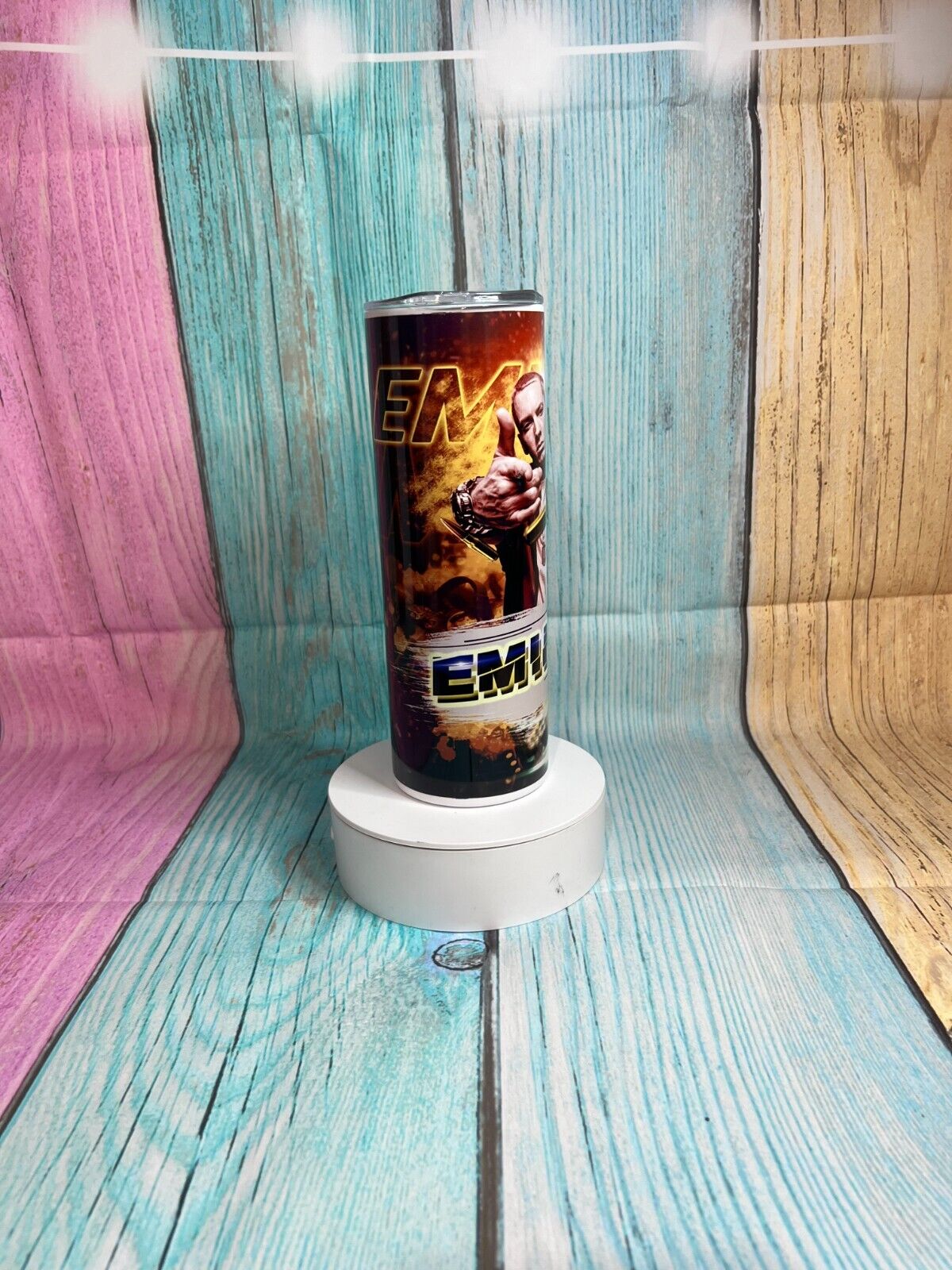 Eminem Rapper Design stainless steel 20oz Skinny tumbler with straw