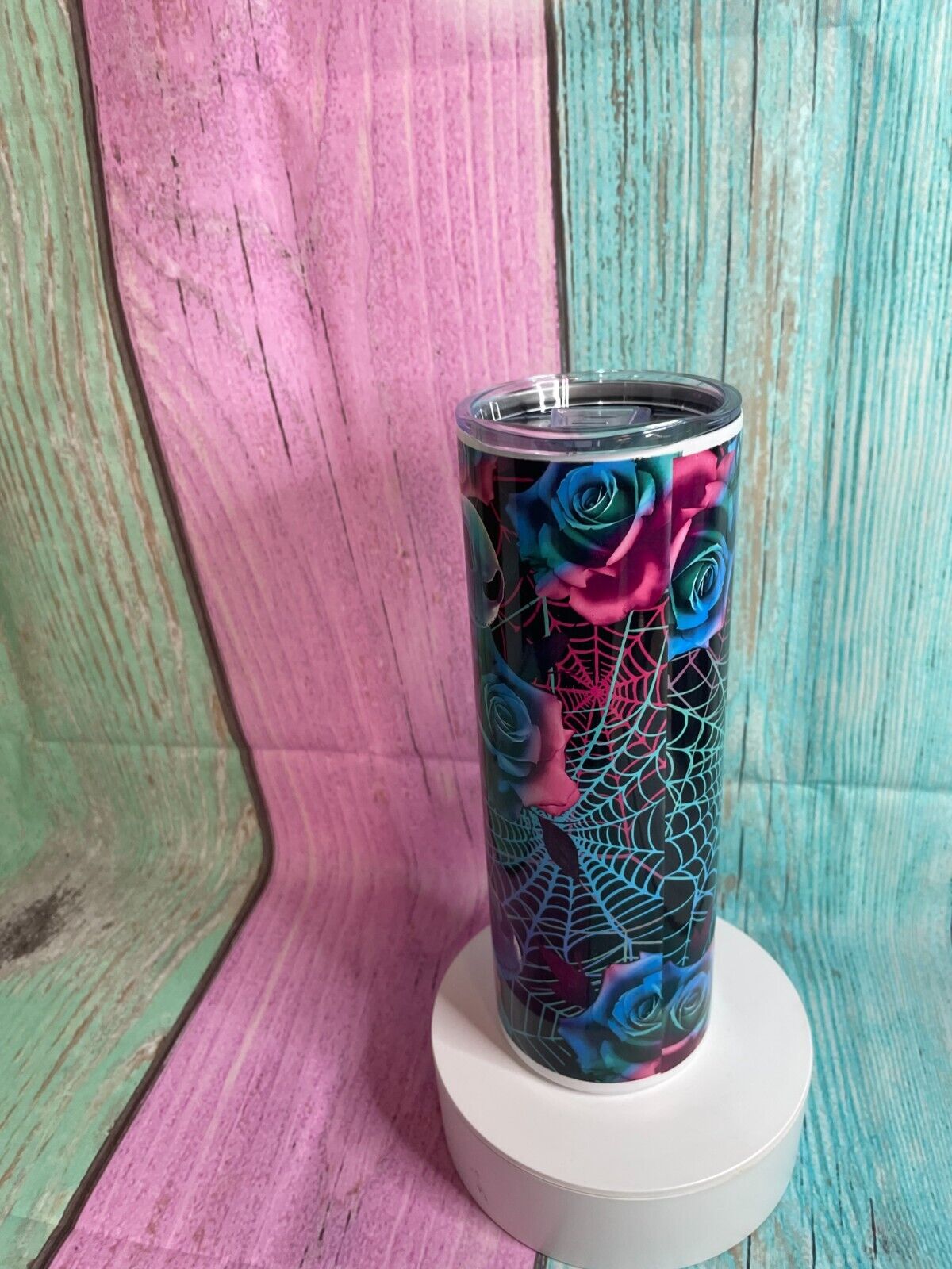 Jack Skellington Design stainless steel skinny 20oz skinny tumbler with straw hot/cold