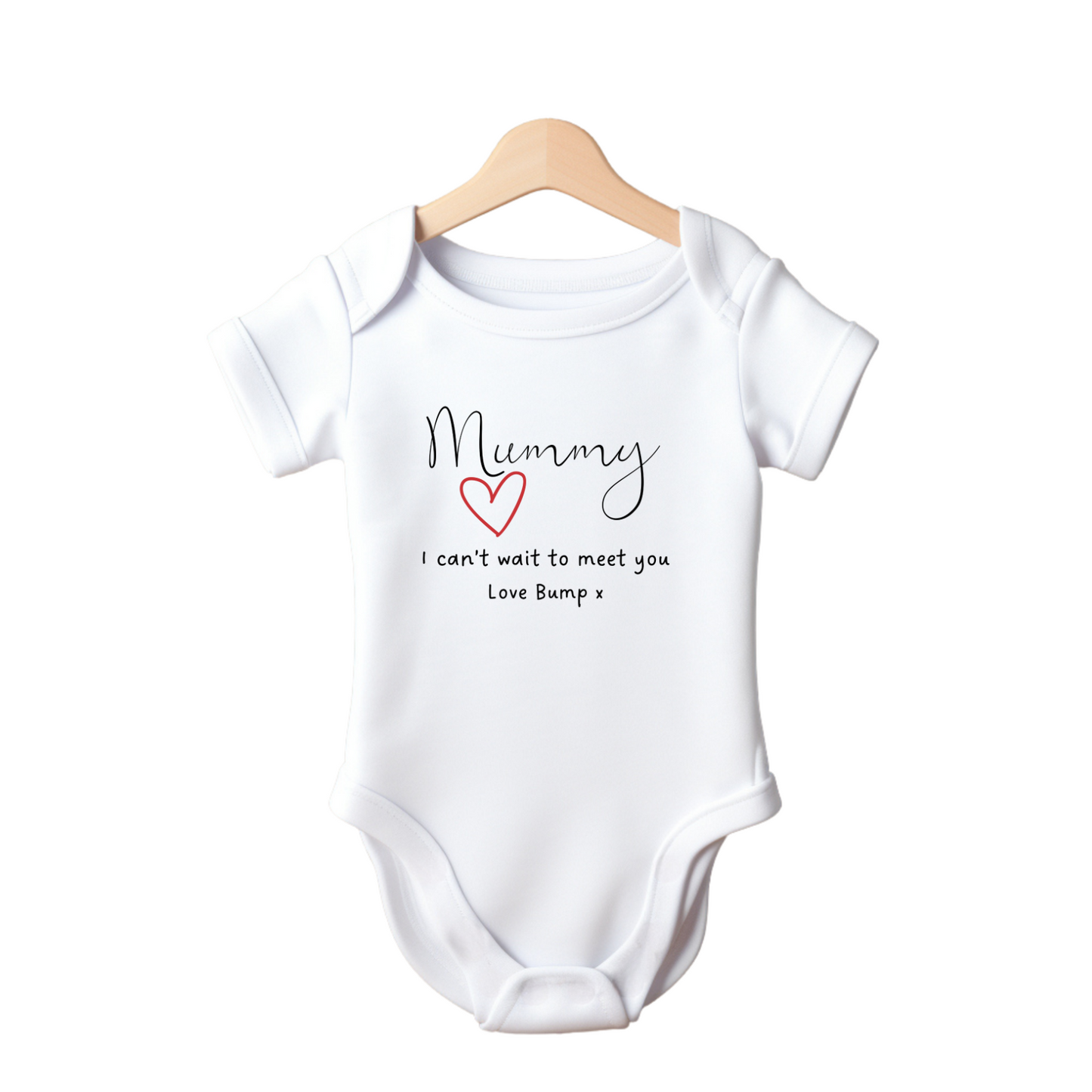 Mummy I Cant Wait To Meet You Love Bump cute Baby Vest