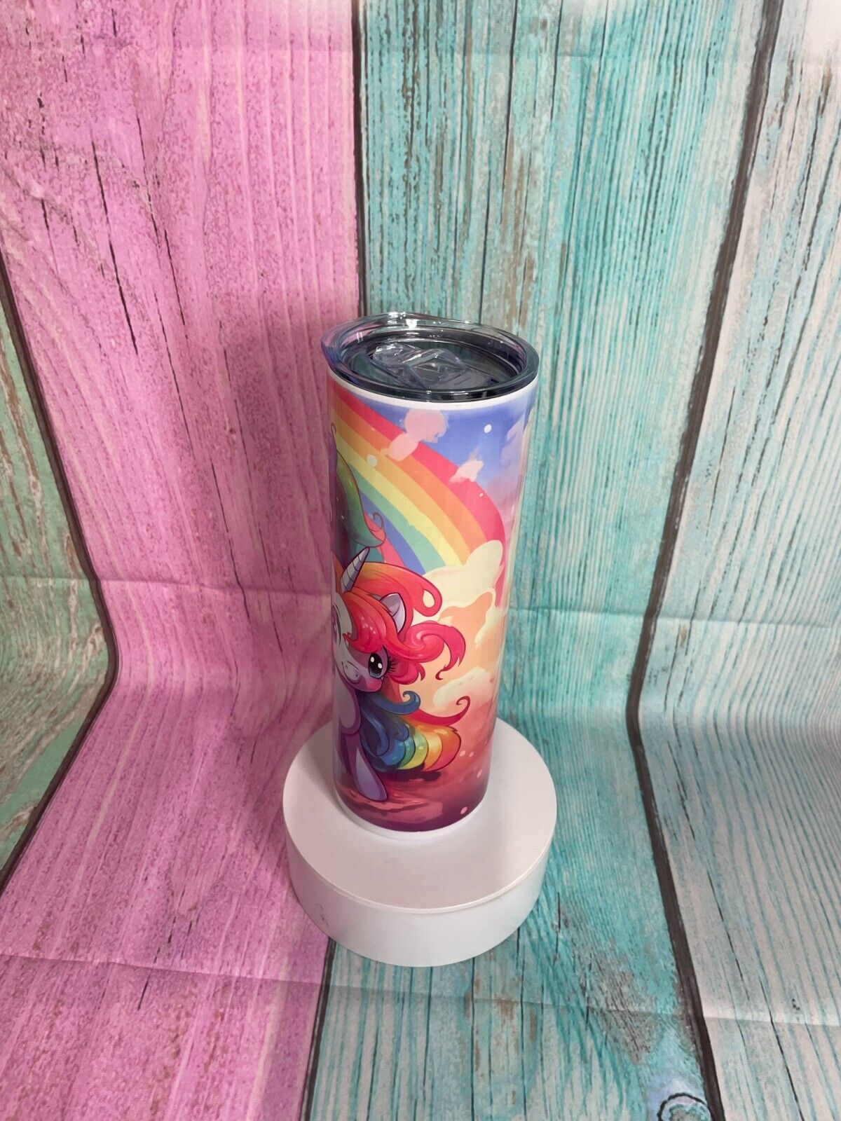 My little pony inspired stainless steel 20oz skinny tumbler with straw