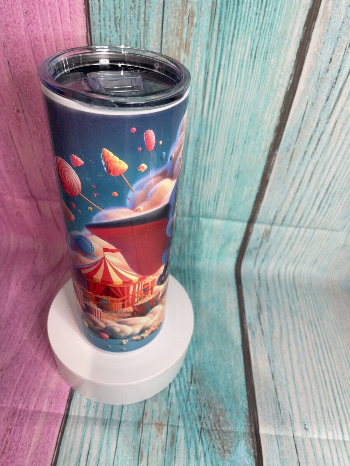 Dumbo inspired stainless steel 20oz skinny tumbler with straw, water bottle
