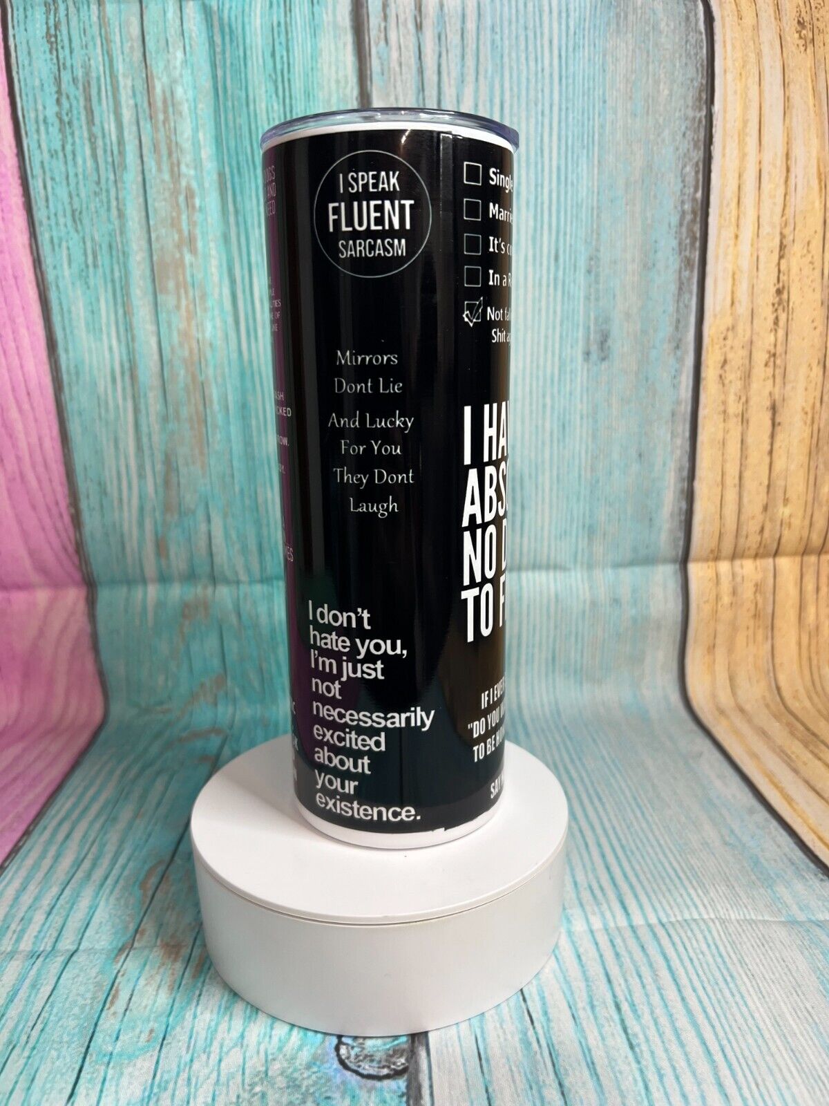 No desire to fit in, stainless steel 20oz skinny tumbler with straw