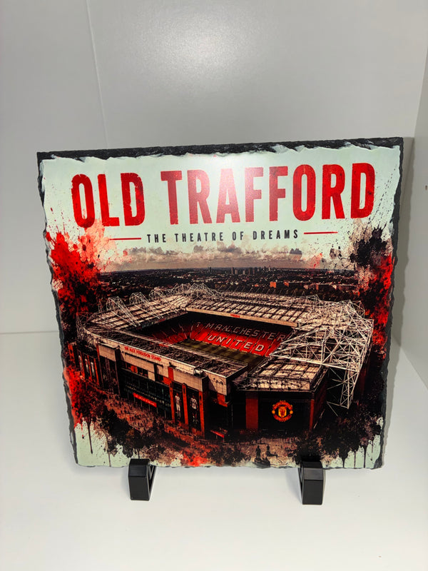 Football Stadium Photo Slate 18 x 18cm Old Trafford