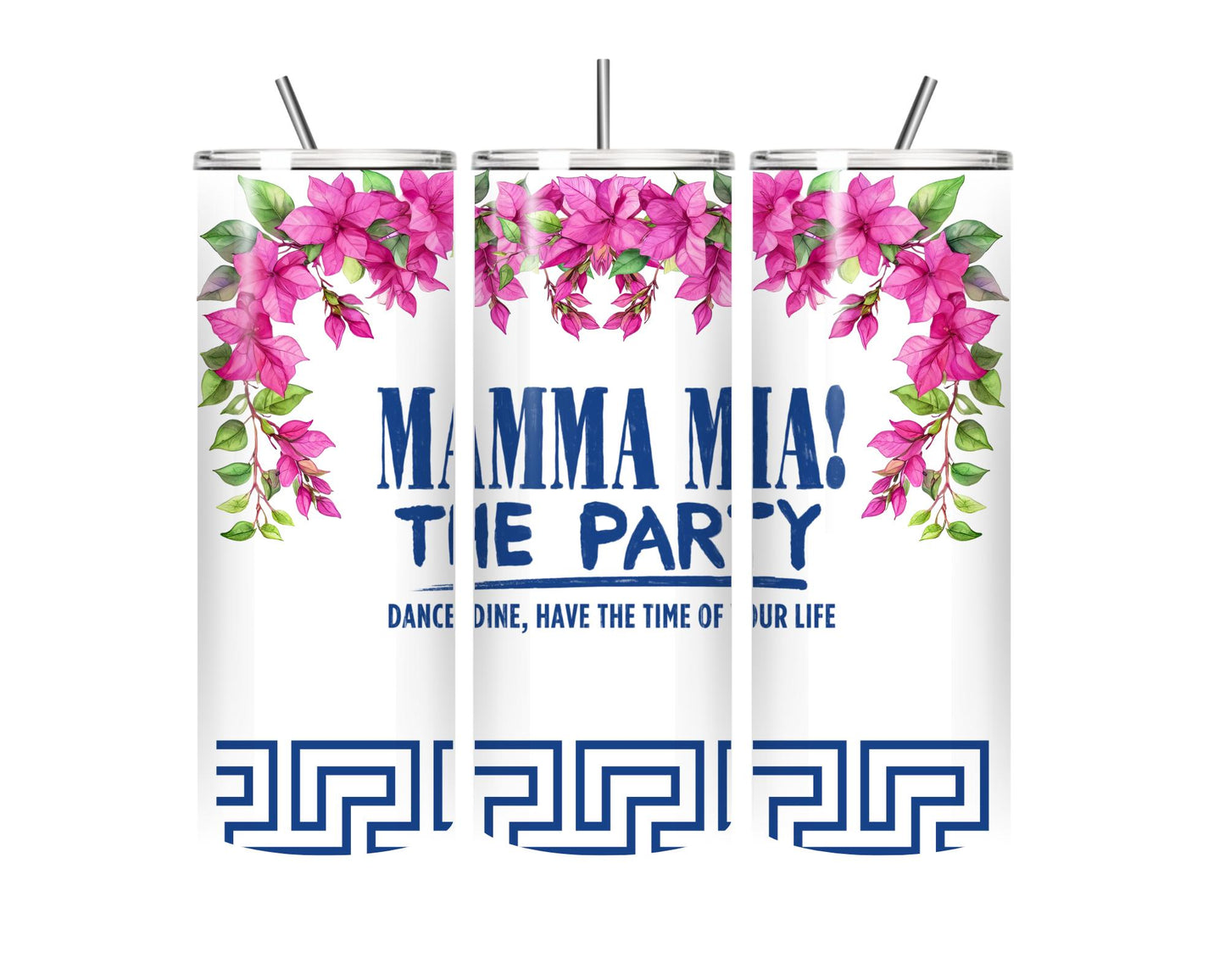 Mamma Mia the Party - 20oz Stainless Steel Tumbler with Lid & Straw, Hot & Cold, Abba Fan, Musical Fan, Water Bottle - Cup, Drinkware