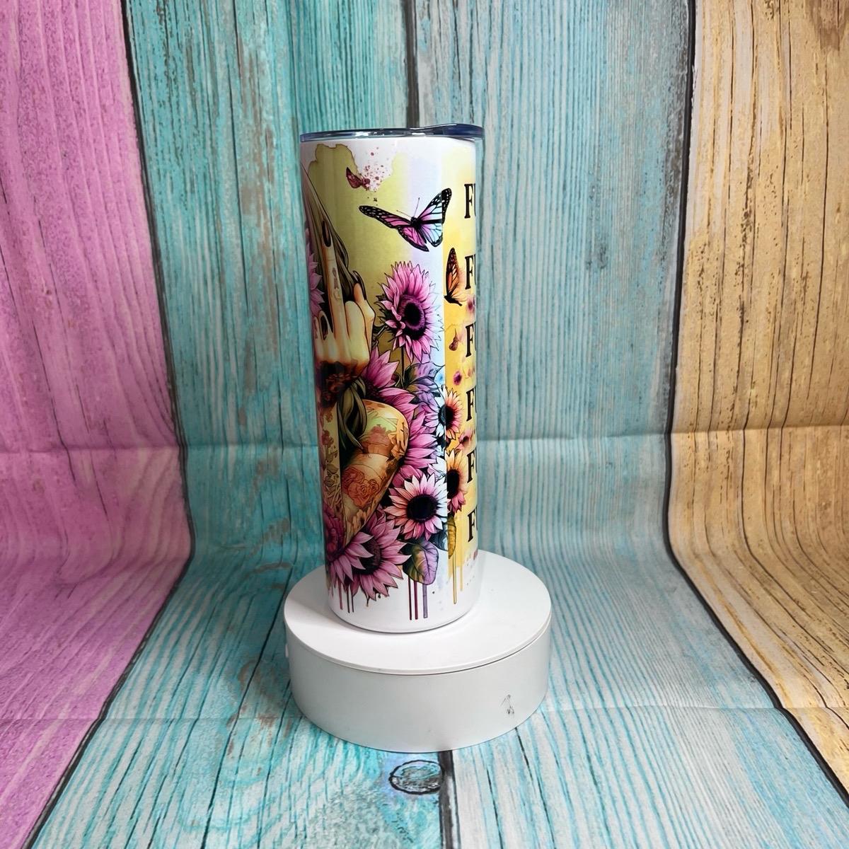 Explicit F this F Everything 20/30oz Skinny Stainless Steel Tumbler with Lid and Straw - Flask, Drinkware