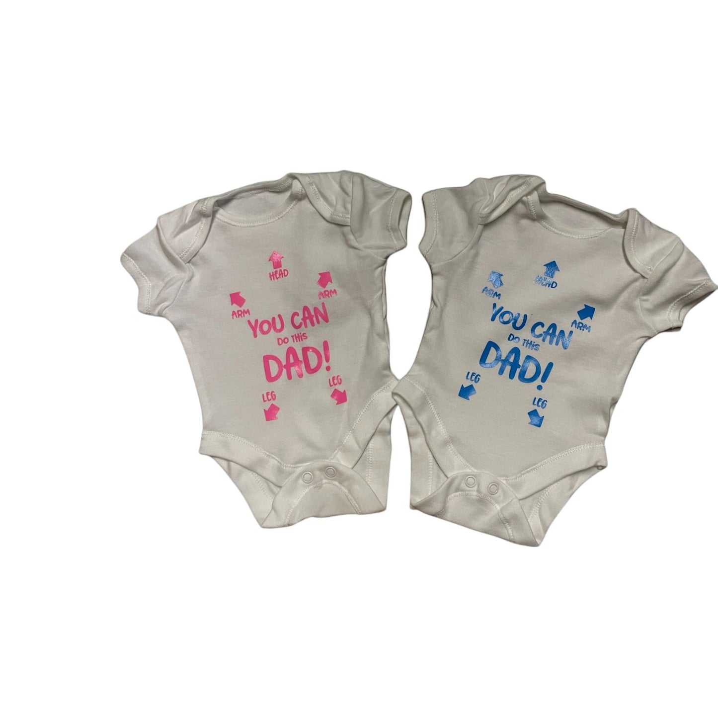 Baby Bodysuits, Cotton, 'You Can Do This Dad!' Design, White