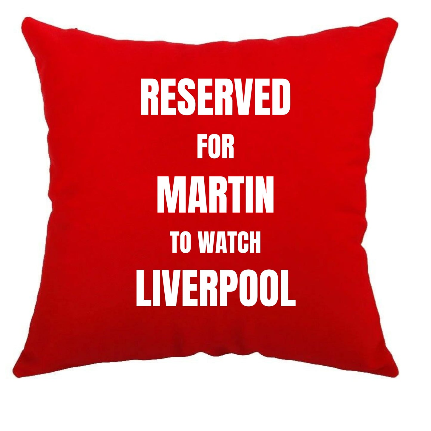 Personalised Liverpool Reserved Seat Decorative Cushion, Red, Fan Support Throw Pillow