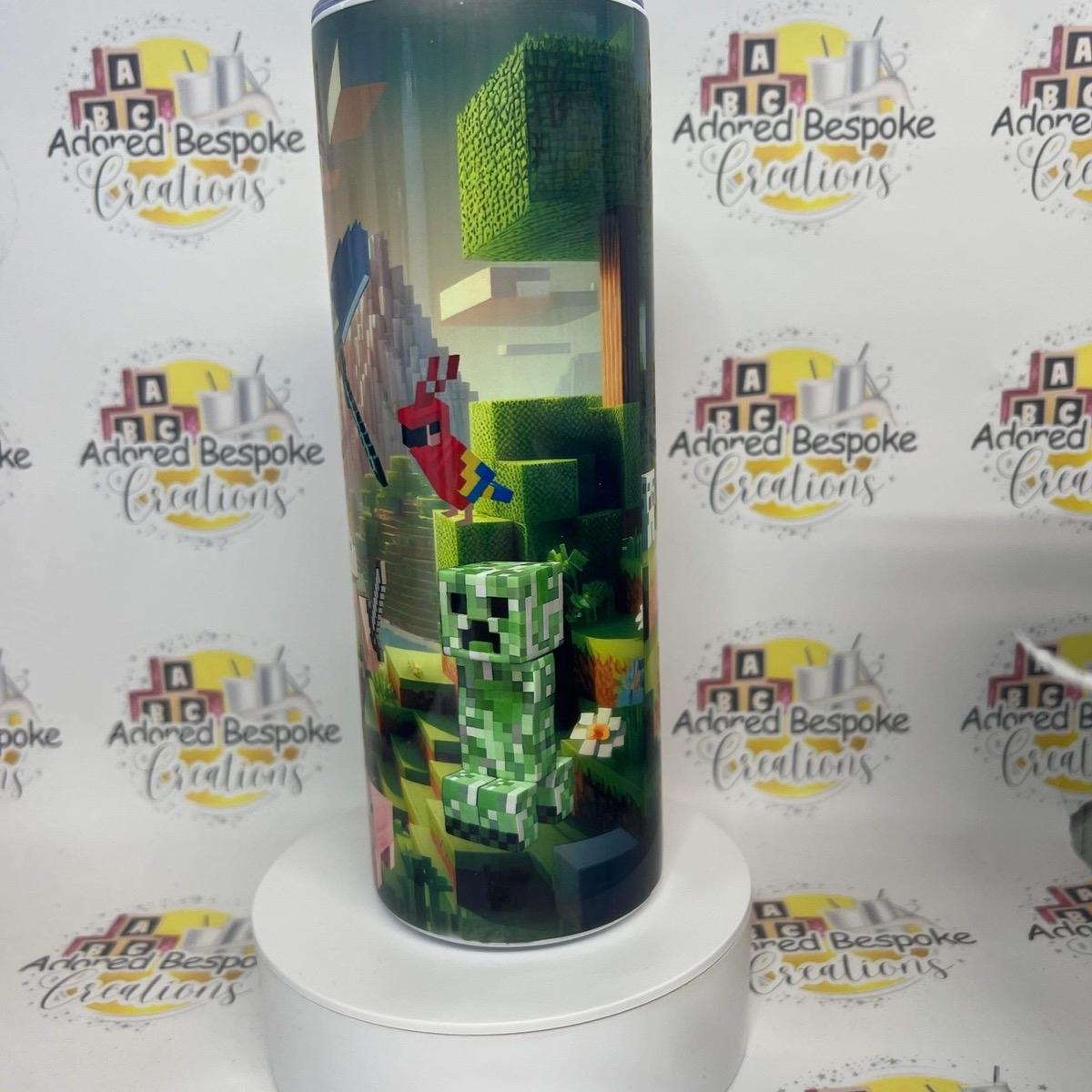 Minecraft 20oz tumbler with straw Drinkware Water Bottles Stainless Steel Portable Washable Reusable