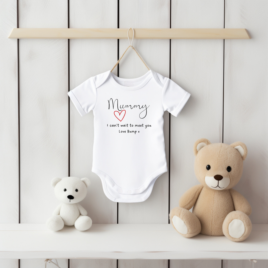 Mummy I Cant Wait To Meet You Love Bump cute Baby Vest