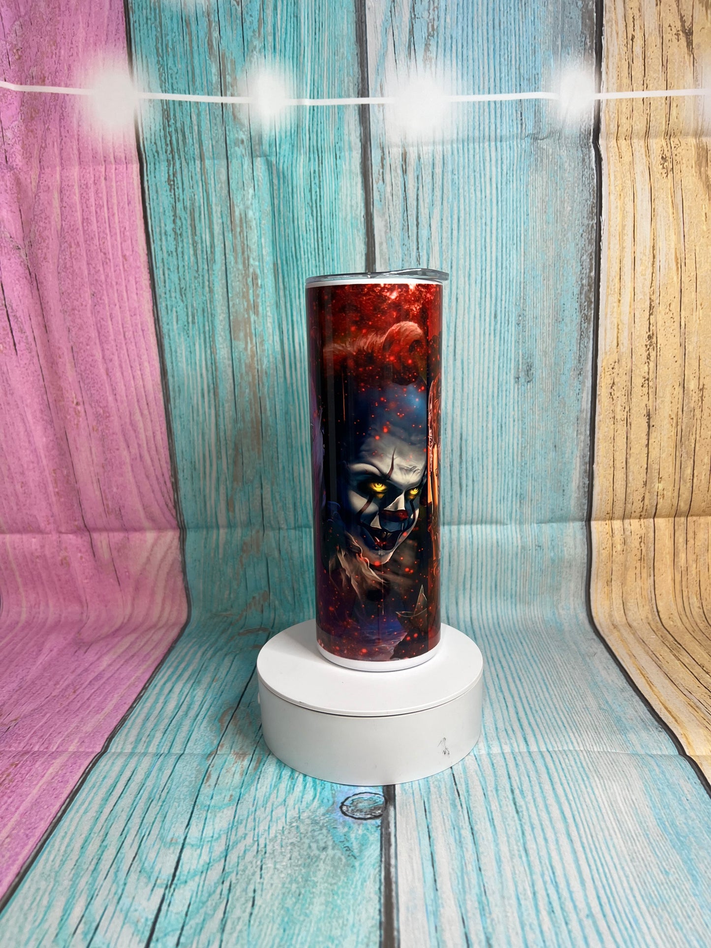 Bloody horror icons inspired 20oz stainless steel Skinny tumbler with straw