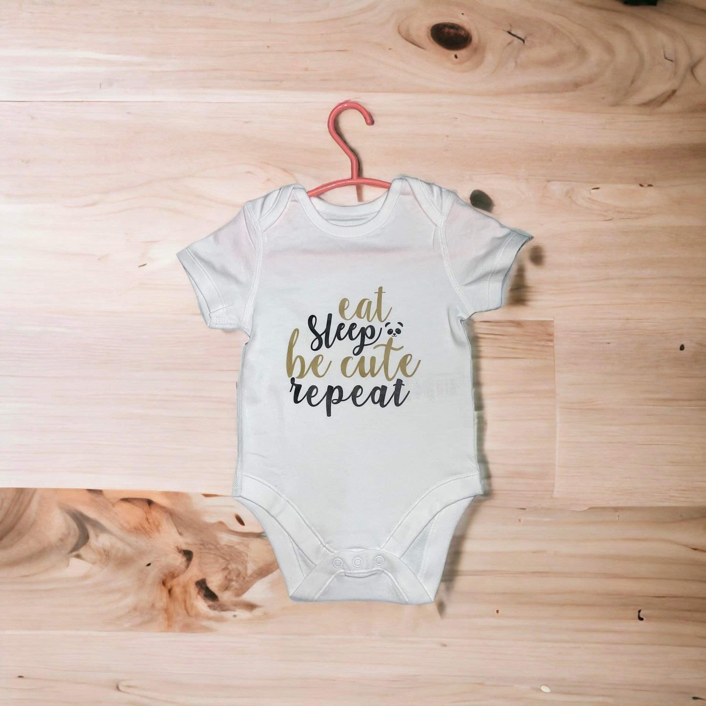 Eat Sleep be Cute repeat baby vest