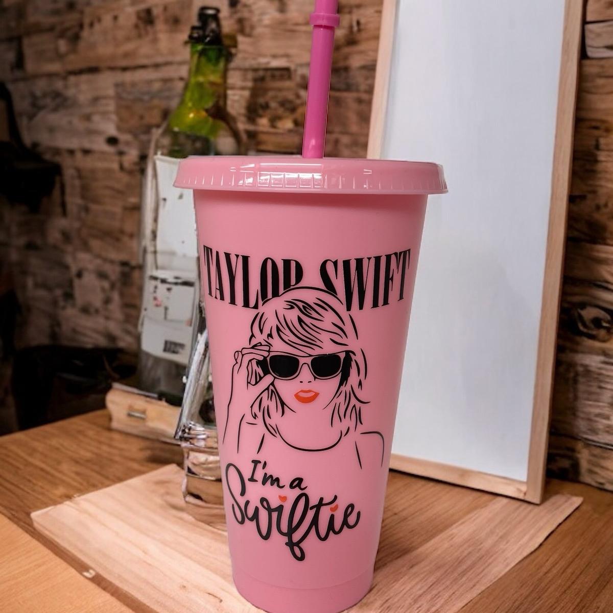 Taylor Swift Cold Cup Bottle Drinkware Lid Stylish Tumbler 24oz