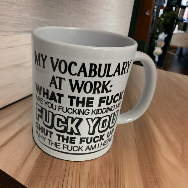 Work Mug, curse work, work vocabulary mug, secret Santa gift! Colleagues