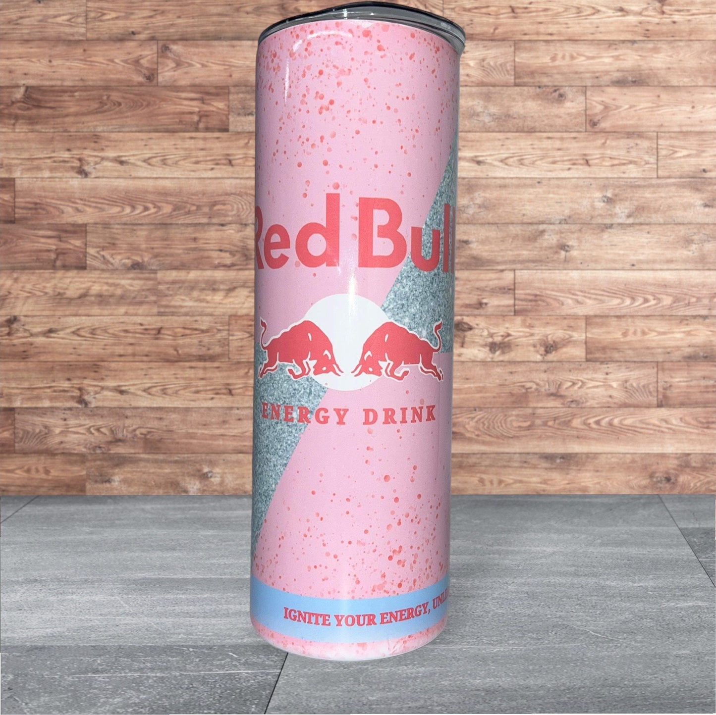 Pink red bull naughty b*tch 20oz skinny tumbler stainless steel