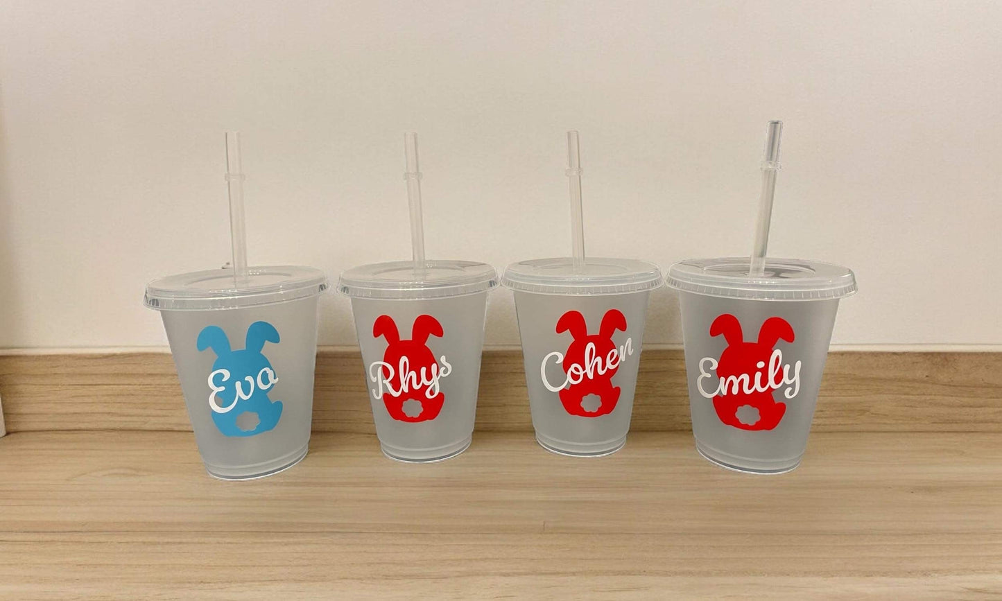 Personalised Easter Cold Cup, coloured bunny and name