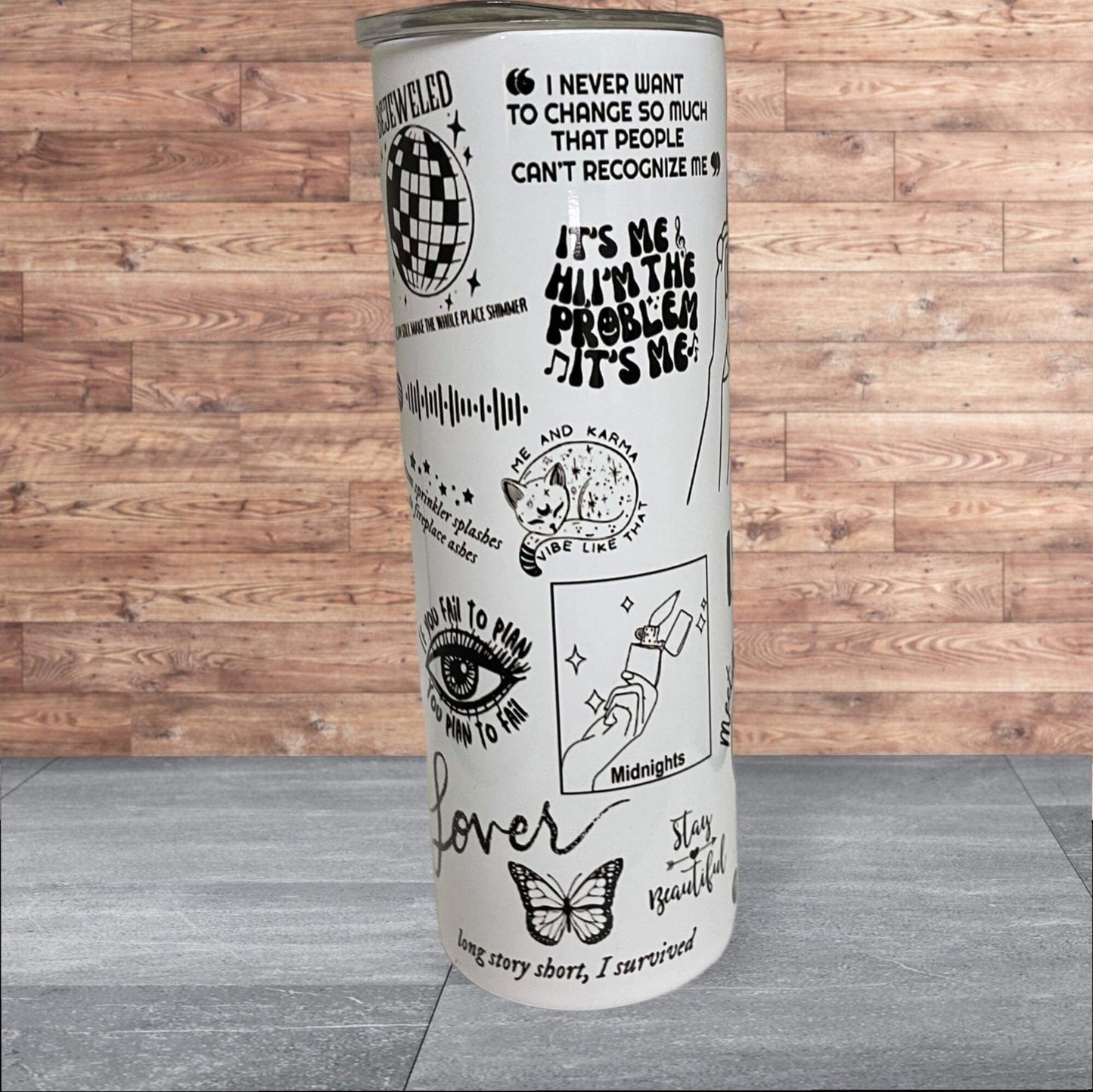 Taylor swift 20oz skinny tumbler stainless steel