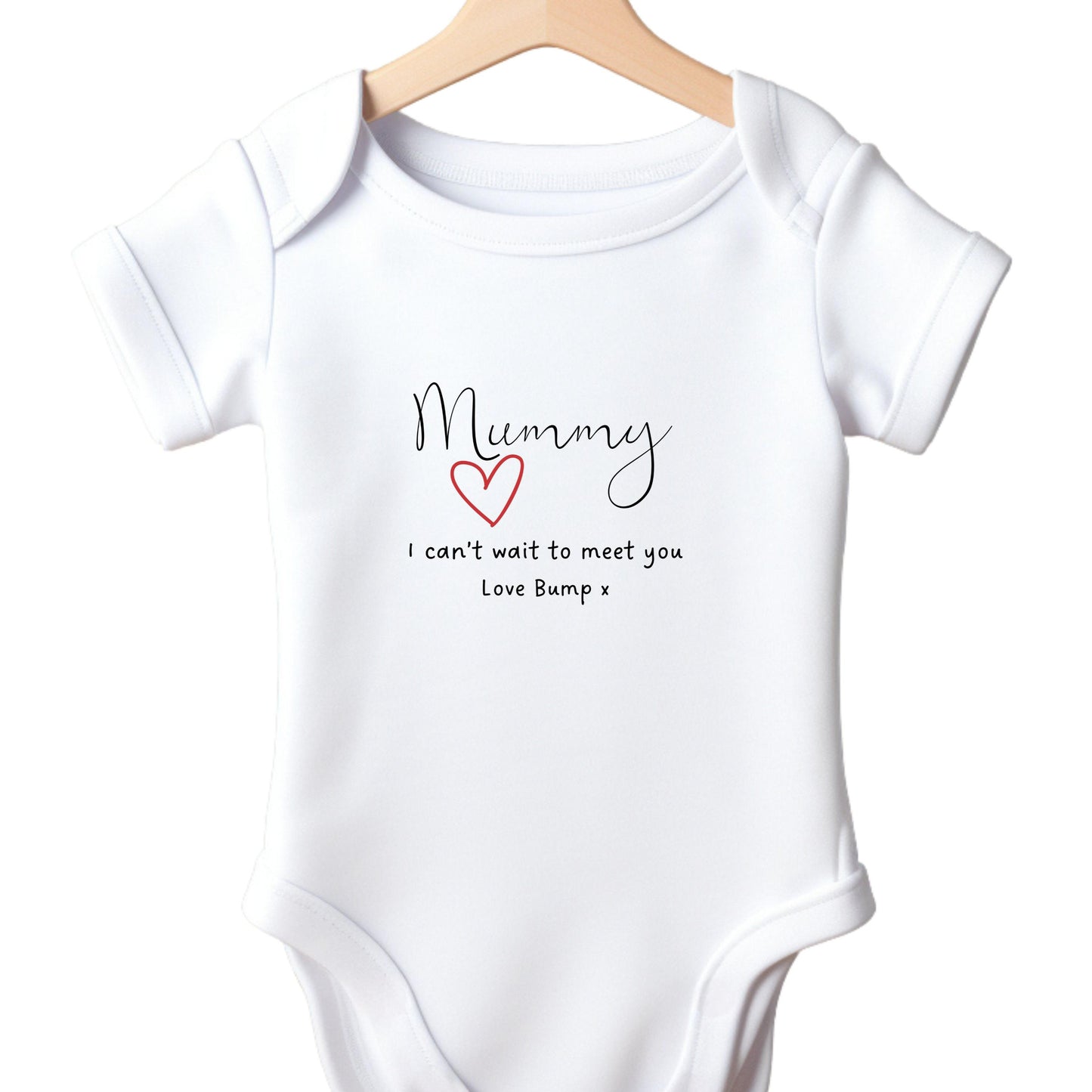 Mummy Baby Vest from Bump, Mummy - I can't wait to meet you love bump - beautiful slogan for new mummies