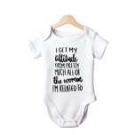 I Get My Attitude From Pretty Much All Of The Woman I Am Related To - funny Baby Vest