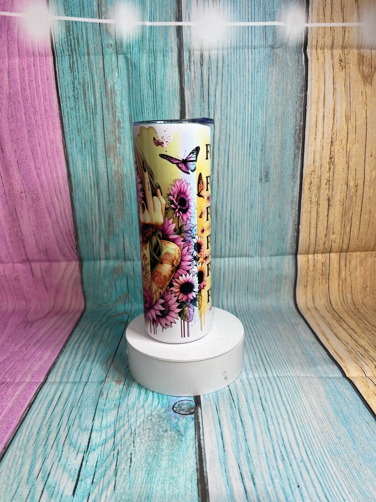F*ck this, F*ck that explicit inspired stainless steel 20oz tumbler with straw