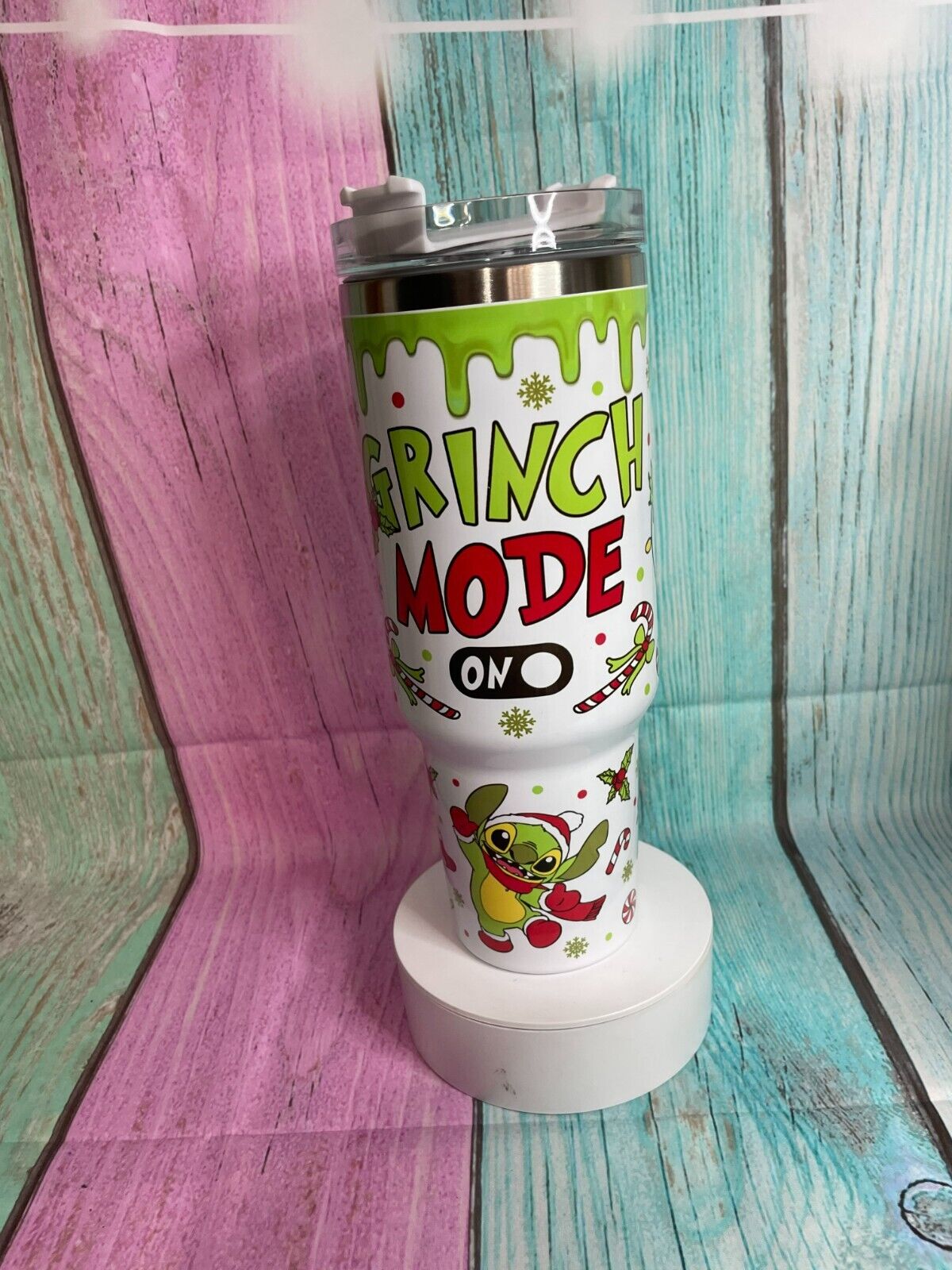 Stitch Grinch Mode 40oz Insulated Stainless steel tumbler water bottle