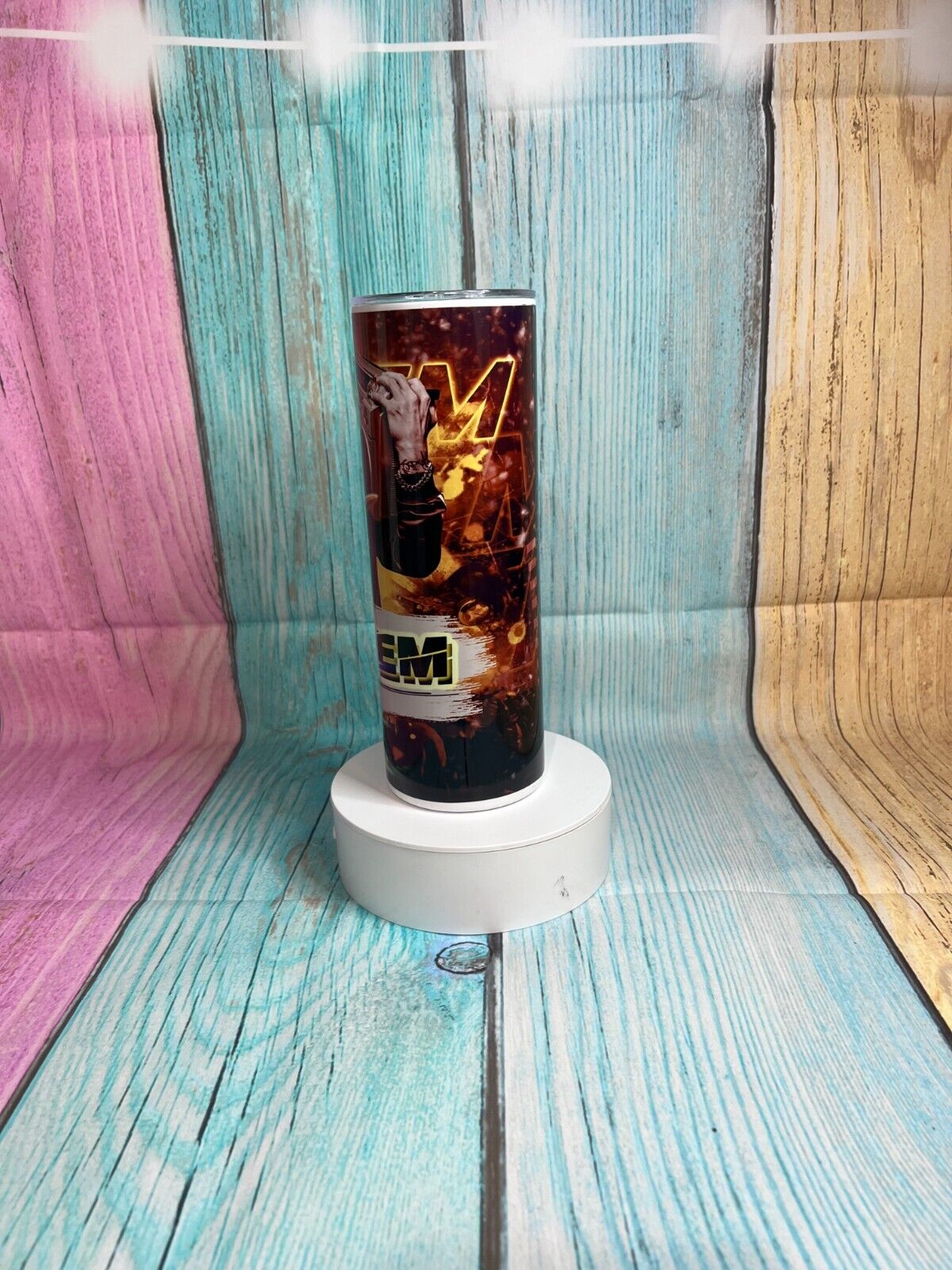 Eminem Rapper Design stainless steel 20oz Skinny tumbler with straw