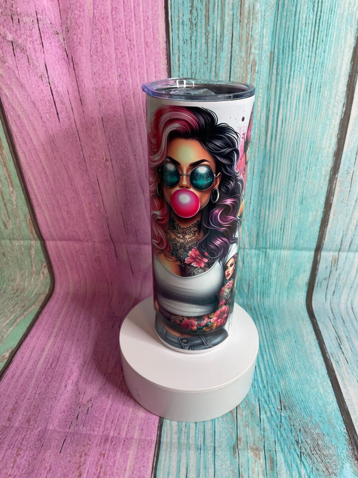 F*ck this F*ck that inspired stainless steel 20oz skinny tumbler with straw