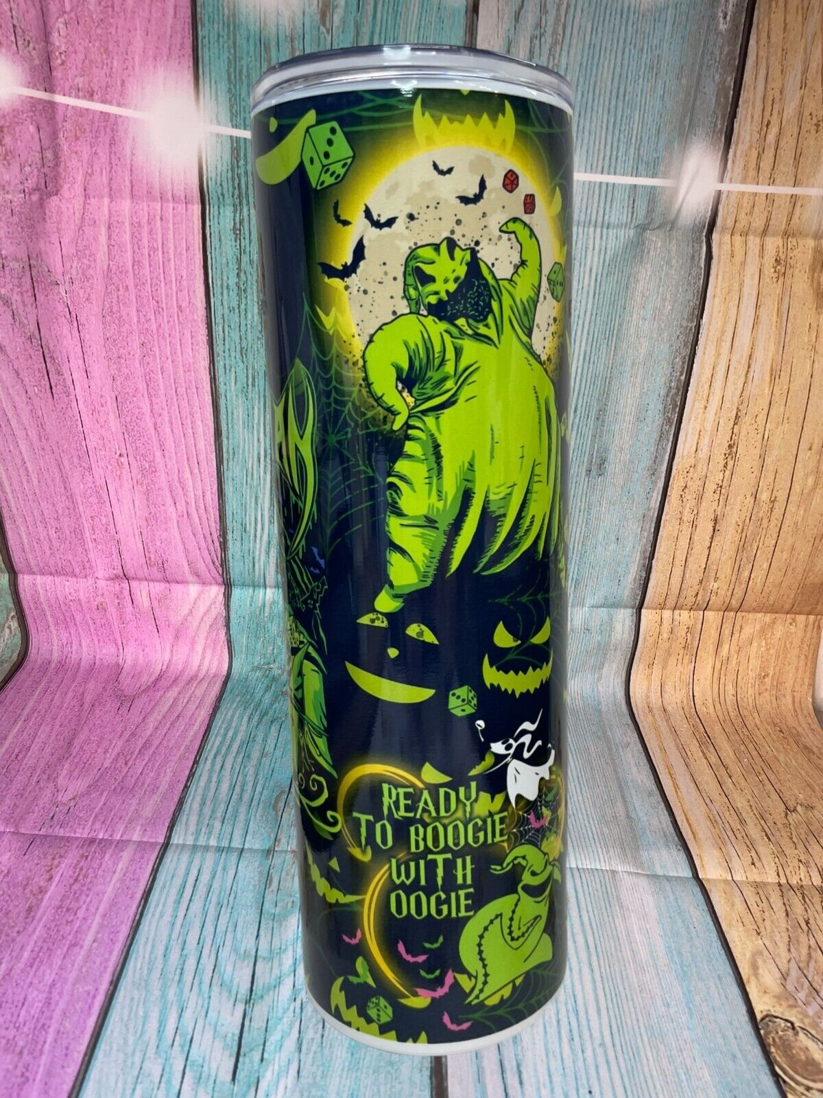 Oogie Boogie stainless steel 20oz skinny tumbler with straw