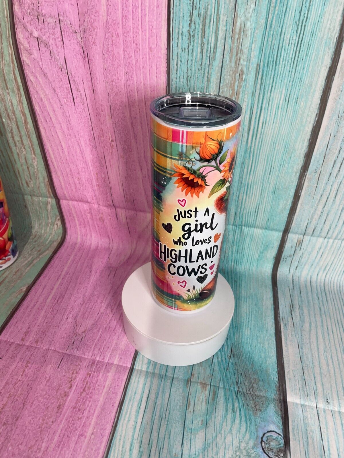 Just a girl who loves highland cows stainless steel 20oz skinny tumbler & straw