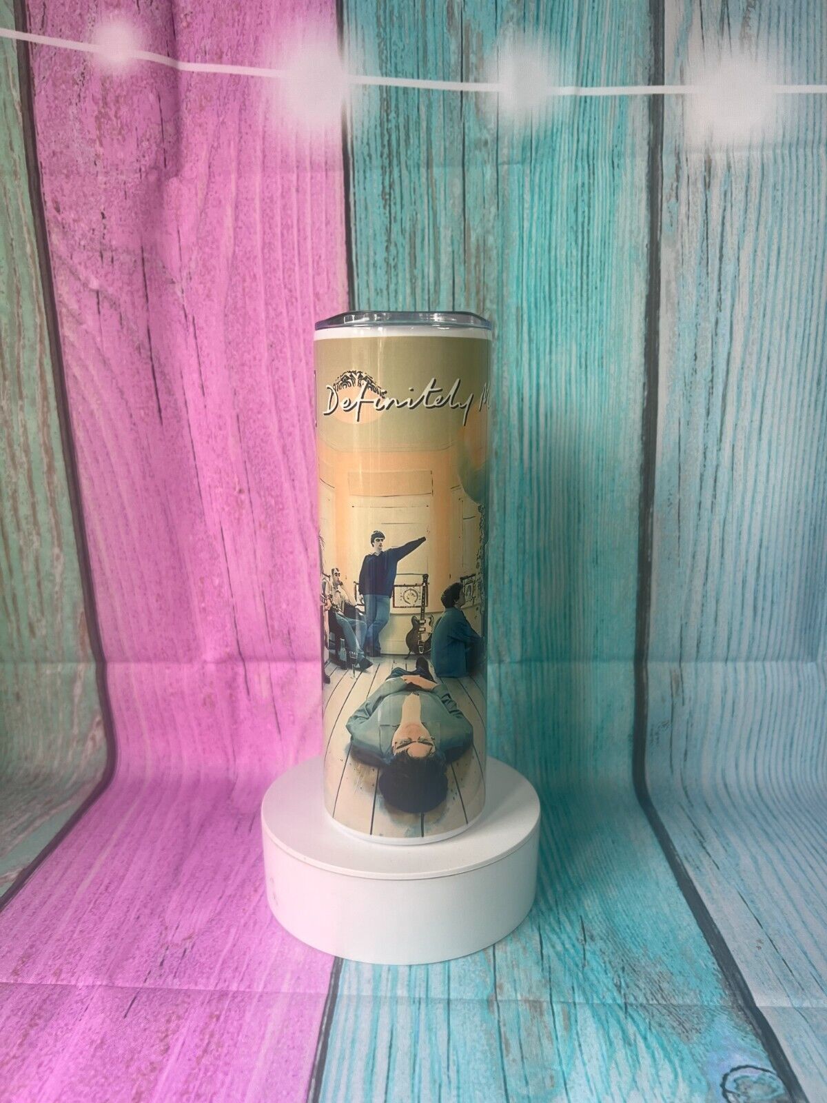 Definitely maybe inspired stainless steel 20oz skinny tumbler with straw