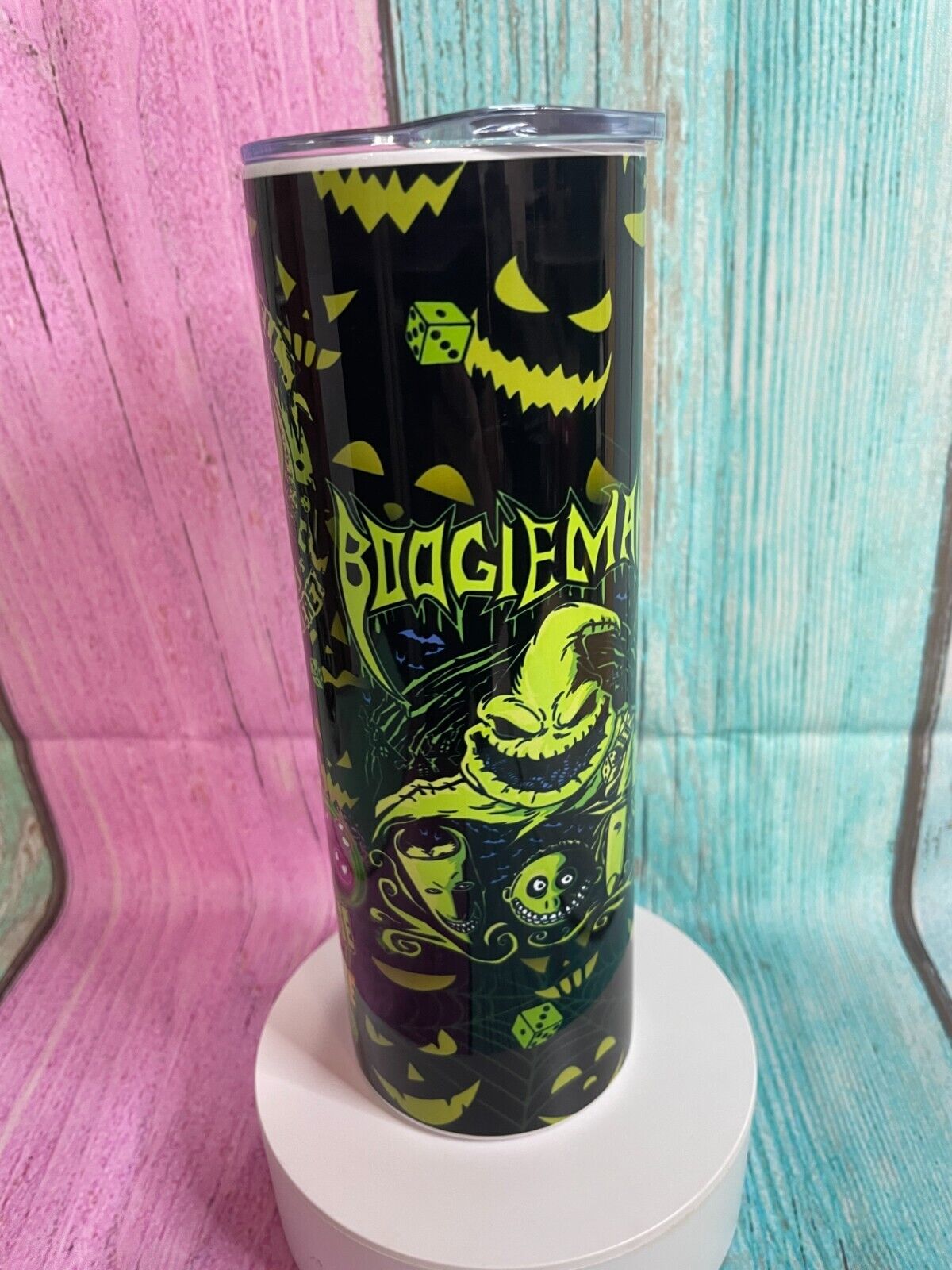 Oogie Boogie stainless steel 20oz skinny tumbler with straw