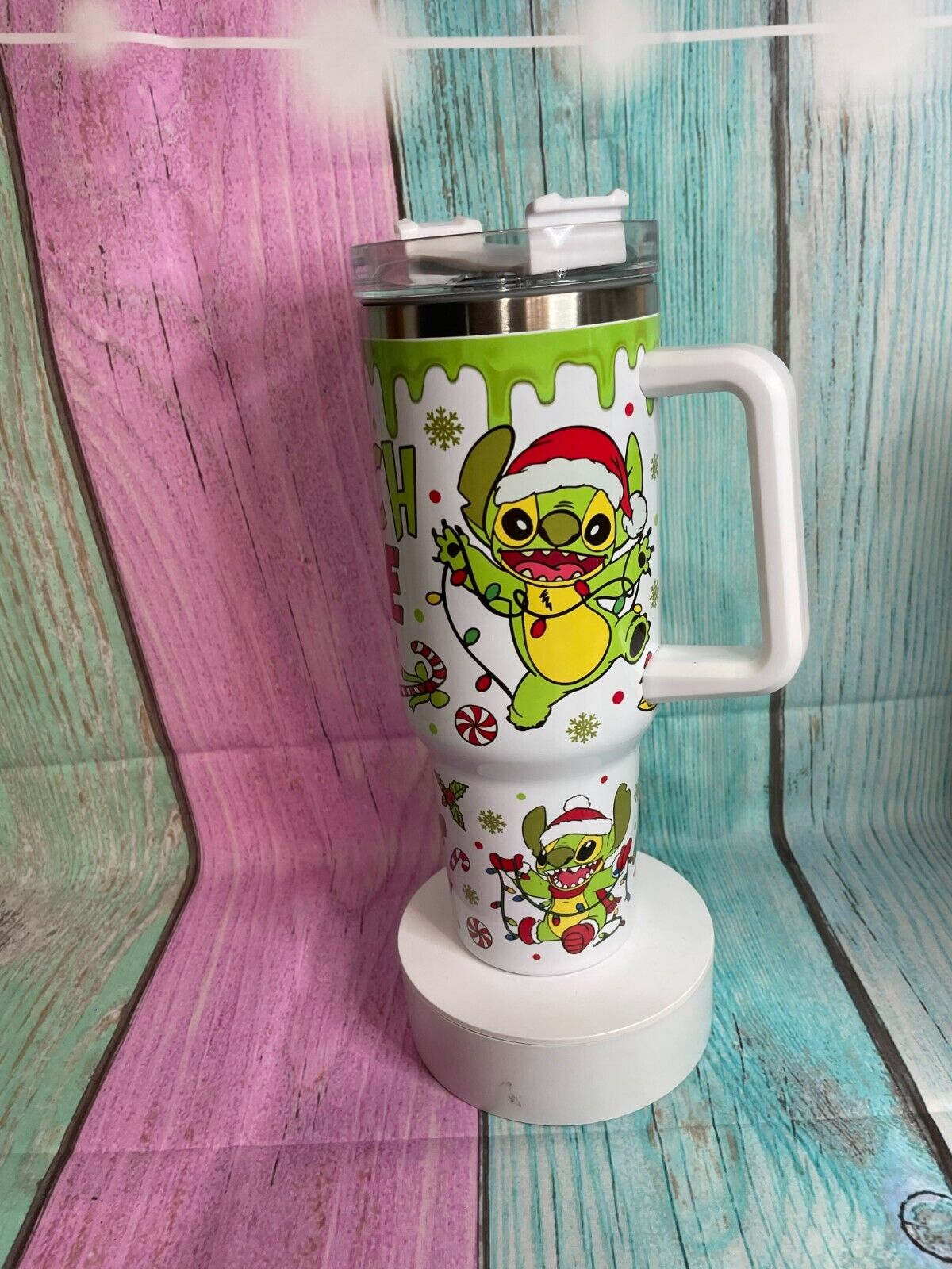 Stitch Grinch Mode 40oz Insulated Stainless steel tumbler water bottle