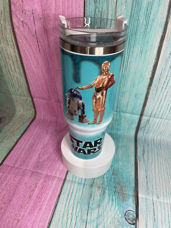 StarWars Design 40oz insulated Tumbler hot & Cold with Lid & Straw