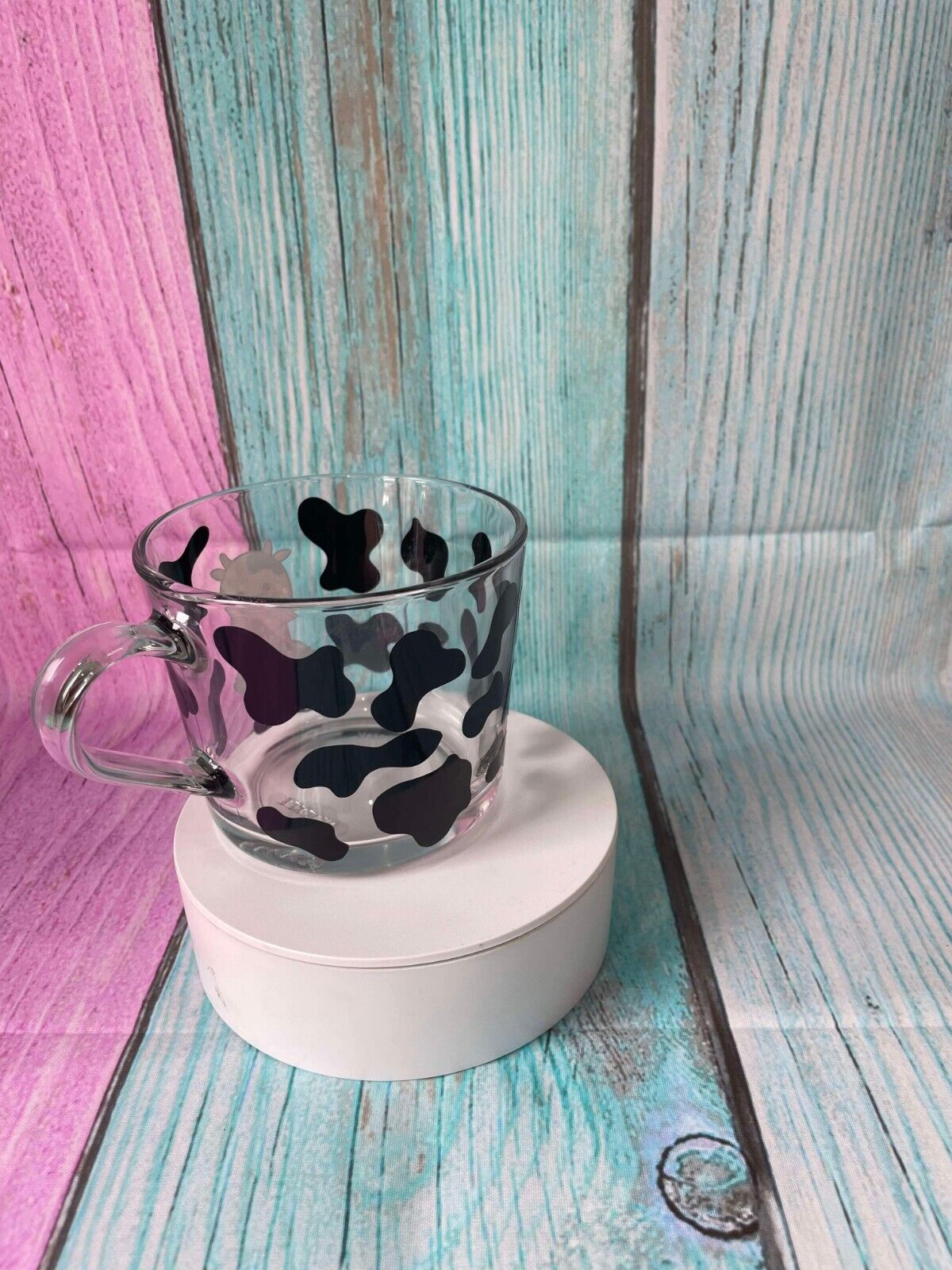 Cute cow Glass Mug  Hot Chocolate Cup, Coffee Mug