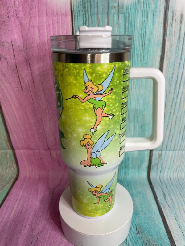 Tinkerbell Design 40oz insulated Stainless Steel Tumbler Hot & Cold
