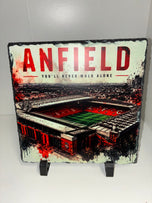Football Stadium Photo Slate 18 x 18cm Anfield