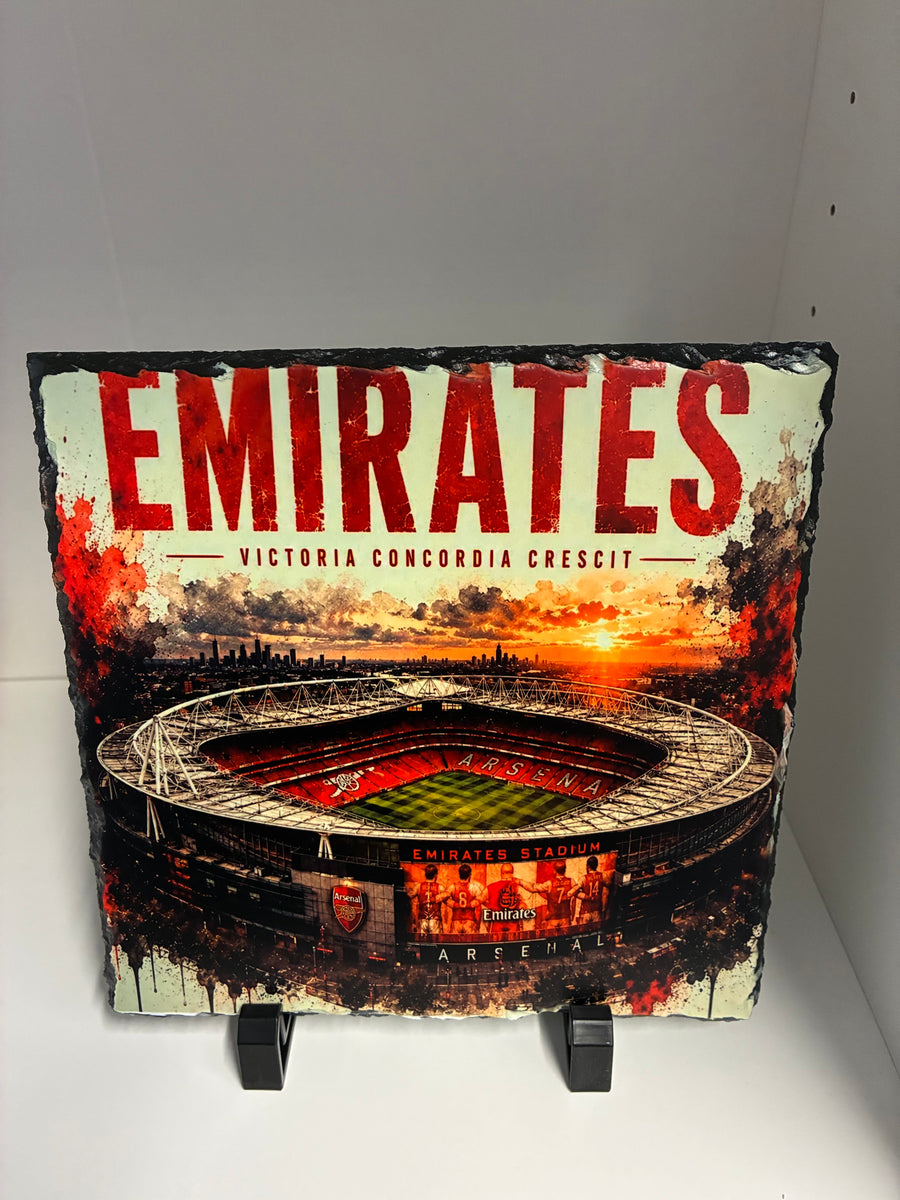 Football Stadium Photo Slate 18 x 18cm Emirates