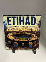 Football Stadium Photo Slate 18 x 18cm Ethiad