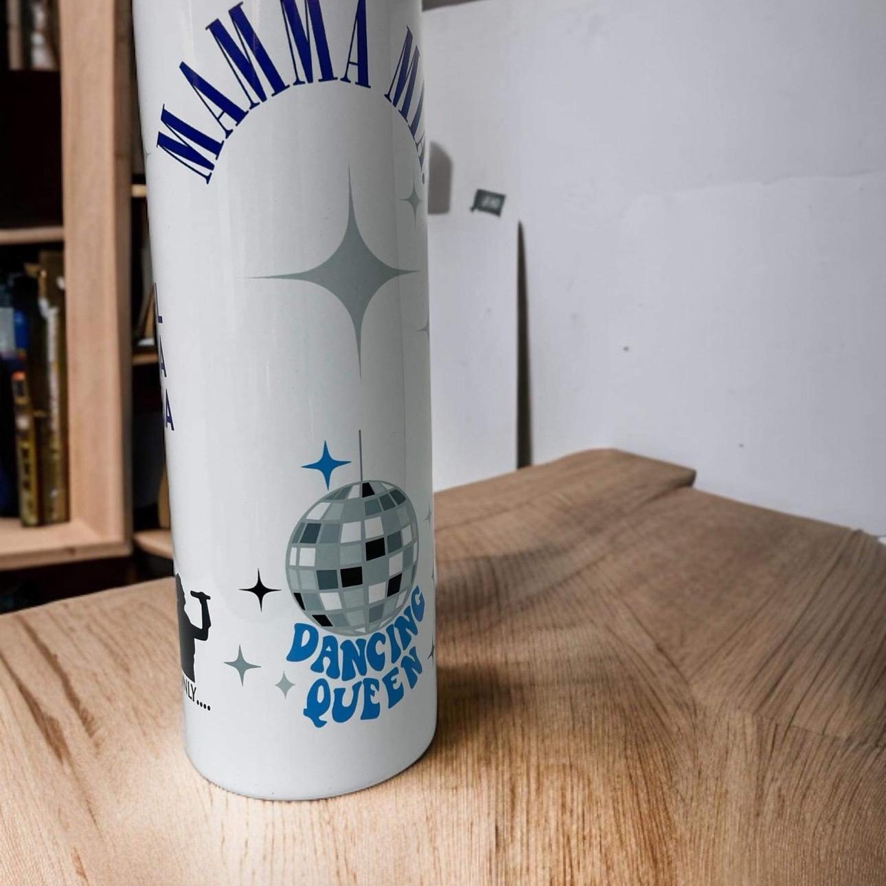 Mamma Mia 20 tumbler with straw - Drinkware Beverage Water Bottles Portable Reusable Cup