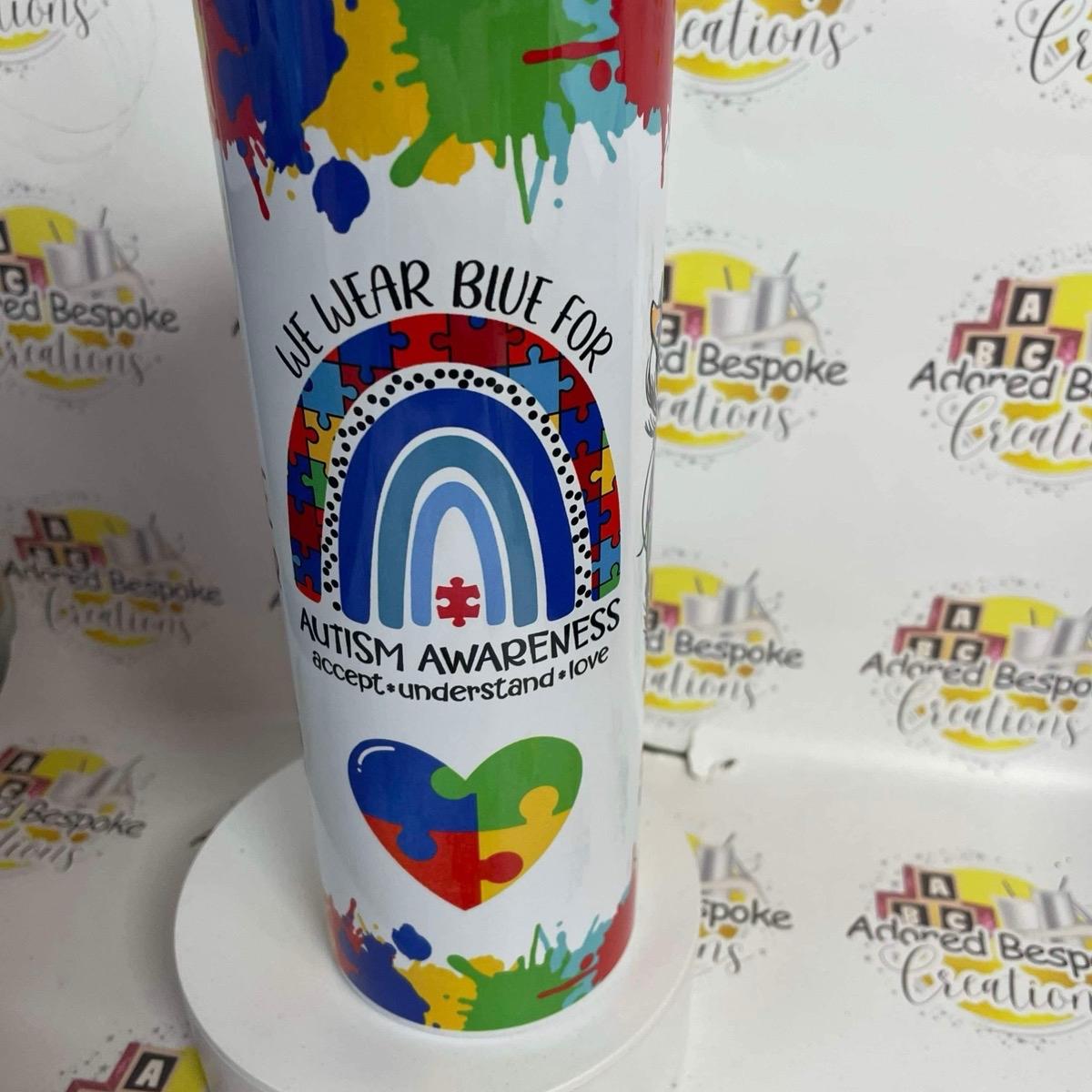 Proud Autism Mum 20/30oz tumbler with straw Drinkware Stainless Steel Reusable Bottle Lid Water Bottles Portable Bottle