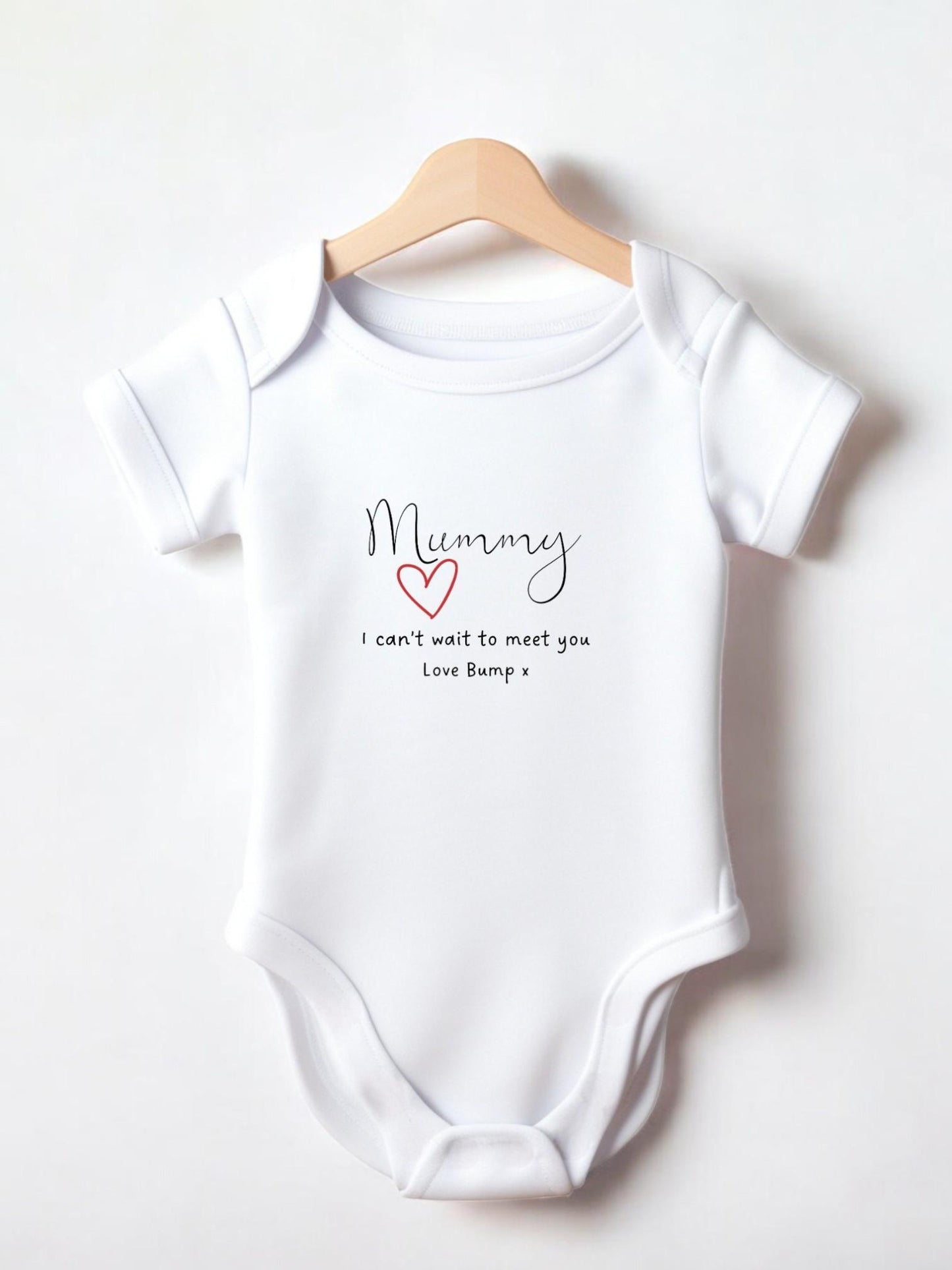 Mummy Baby Vest from Bump, Mummy - I can't wait to meet you love bump - beautiful slogan for new mummies