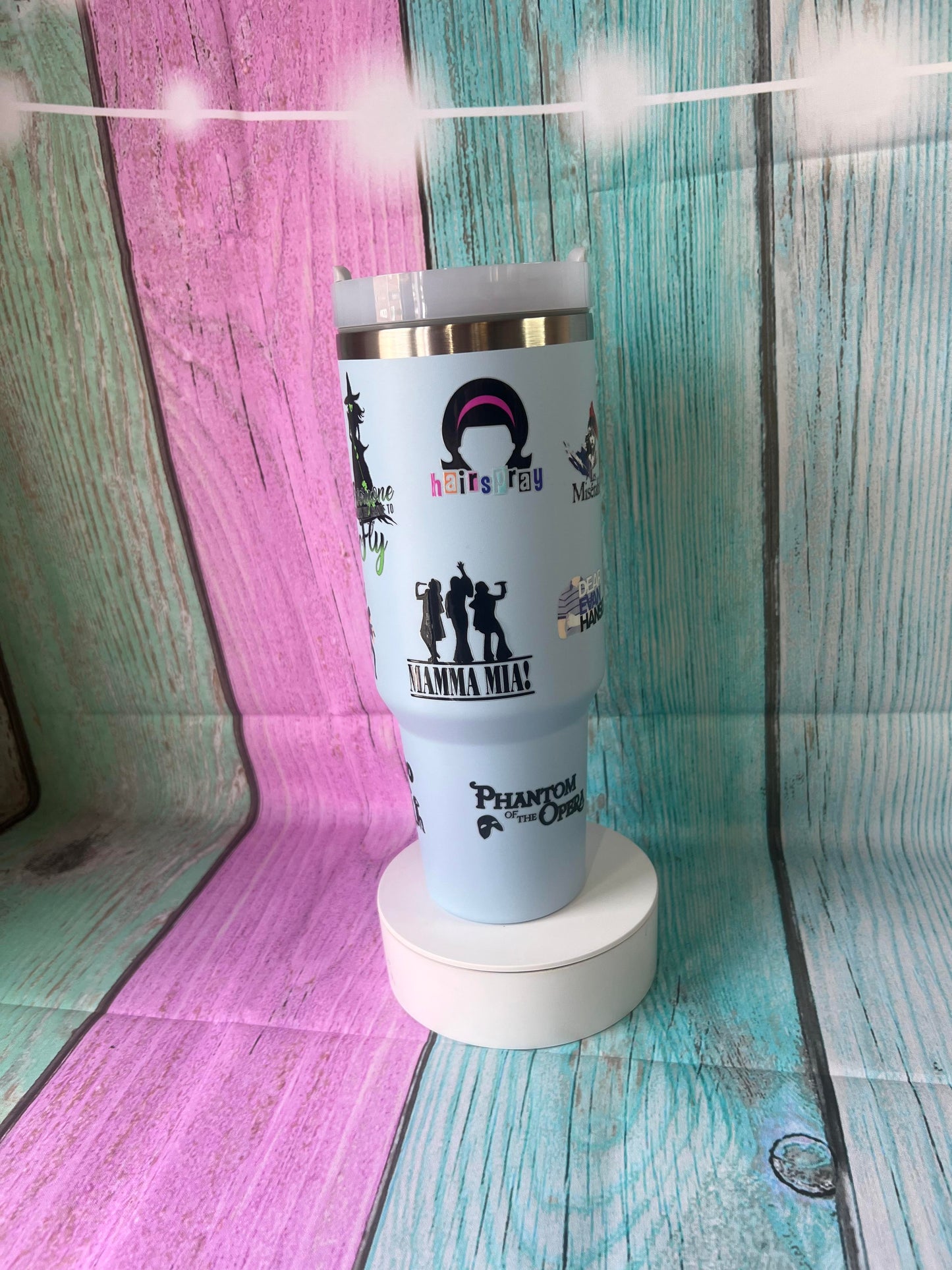 Musical 40oz Tumbler, Musicals fan Tumbler, comes with Straw, Musical Theatre