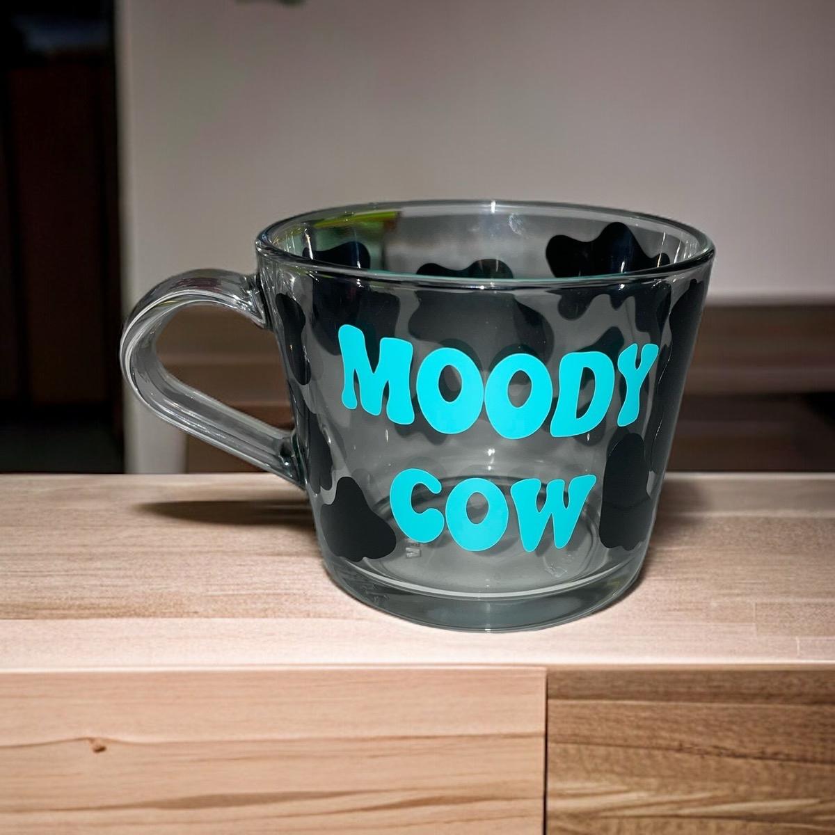 Moody Cow glass coffee mugs Drinkware Tea Cow Print Cup Stylish