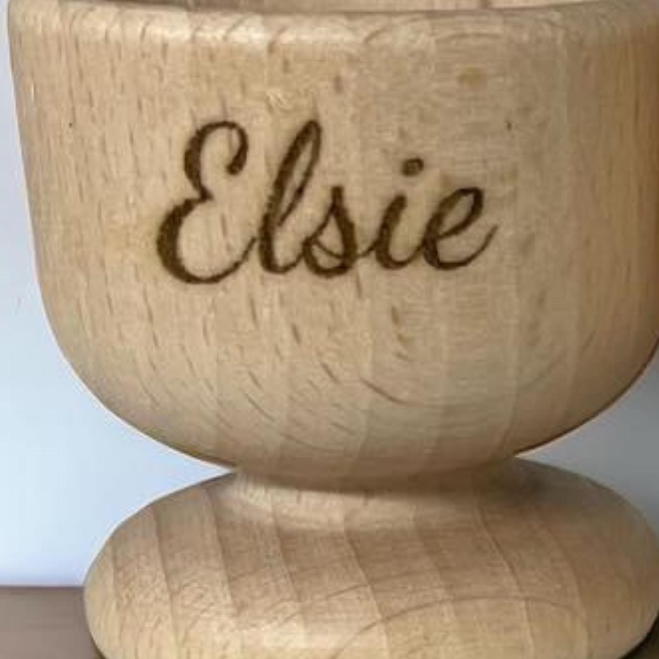 Personalised wooden egg cups - Breakfast Drinkware Engraved