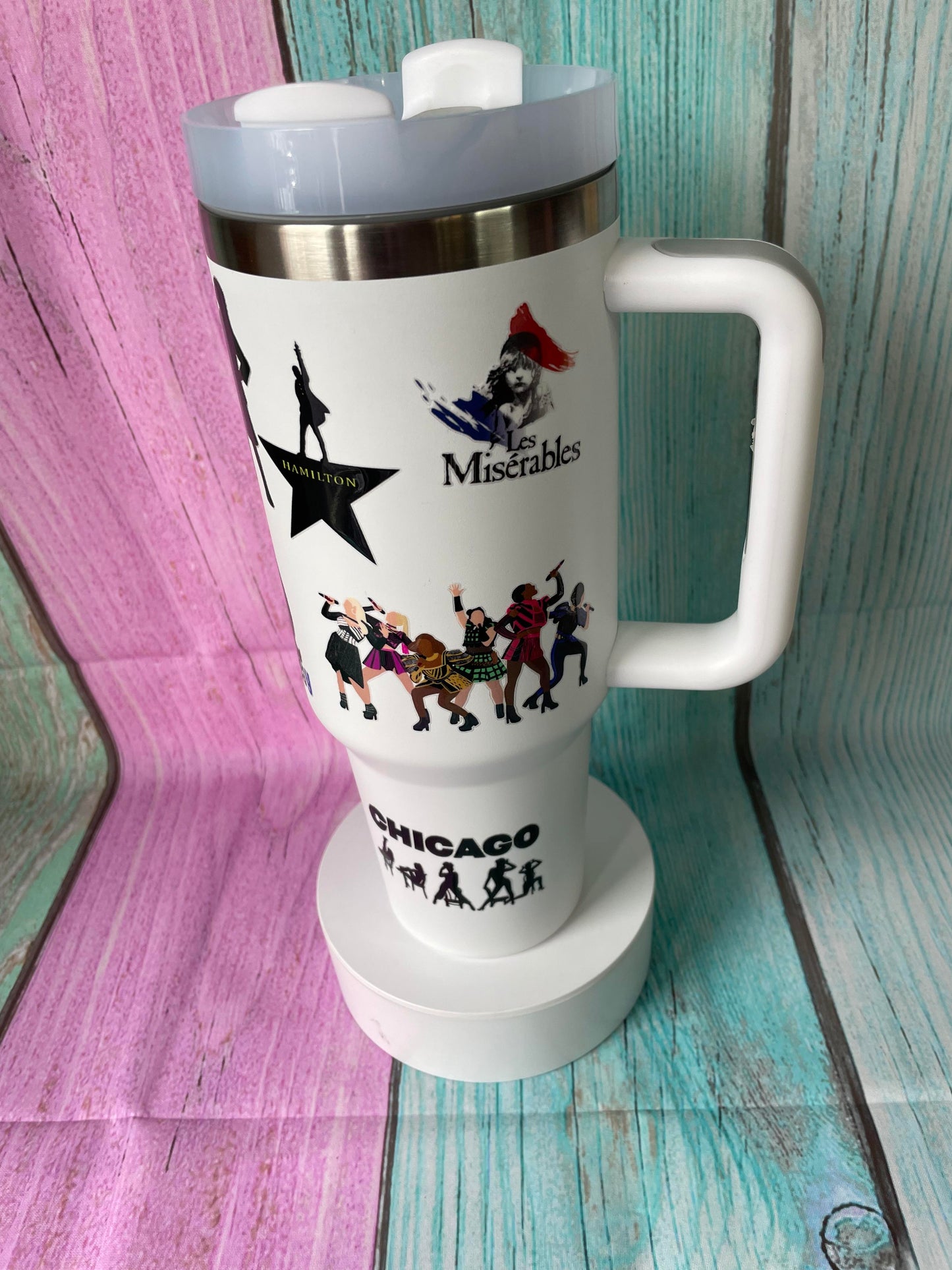 Musical 40oz Tumbler, Musicals fan Tumbler, comes with Straw, Musical Theatre