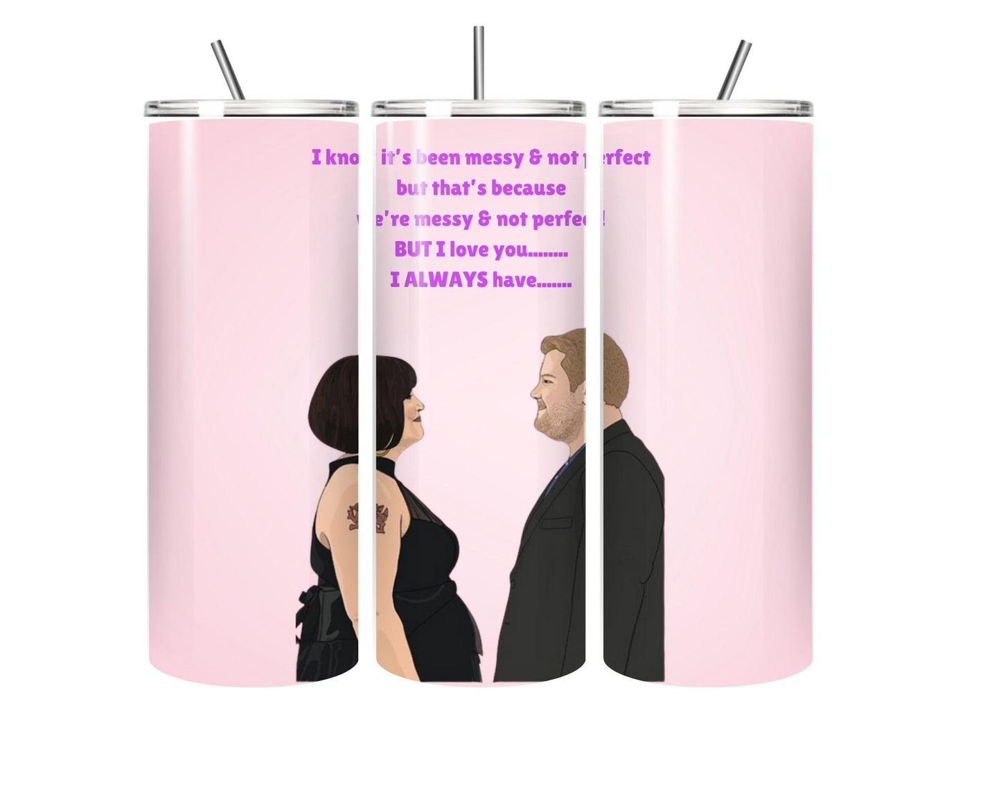 Gavin & Stacey inspired, Smithy & Nessa Valentines day 20oz Stainless Steel Skinny Tumbler