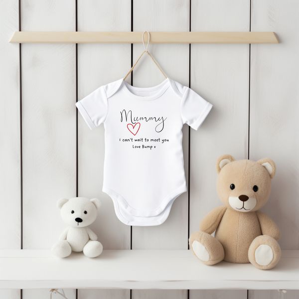 Mummy I Cant Wait To Meet You  Love Bump cute Baby Vest