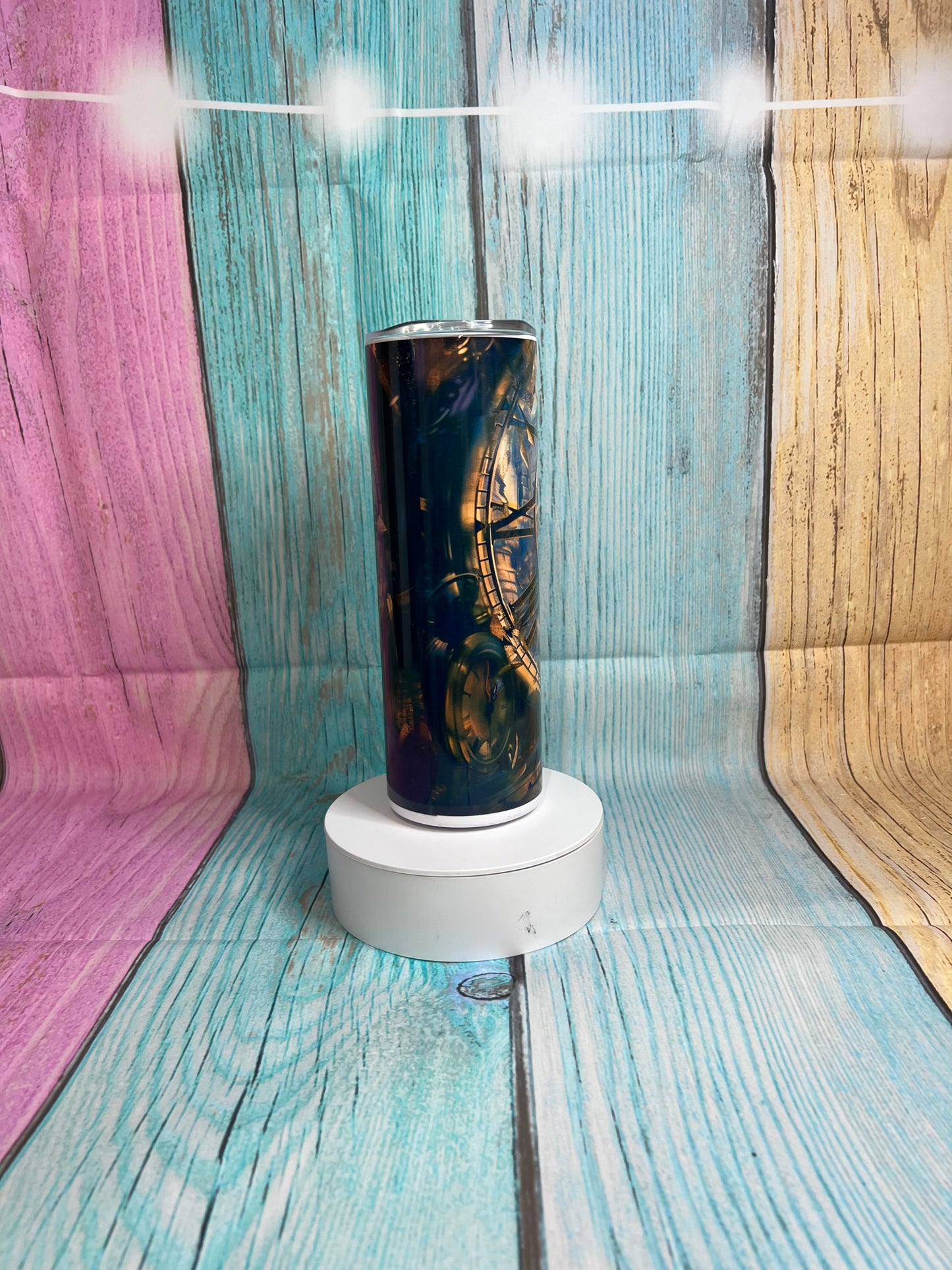 Alice in Wonderland Inspired Stainless Steel Skinny Tumbler, hot/cold with Straw
